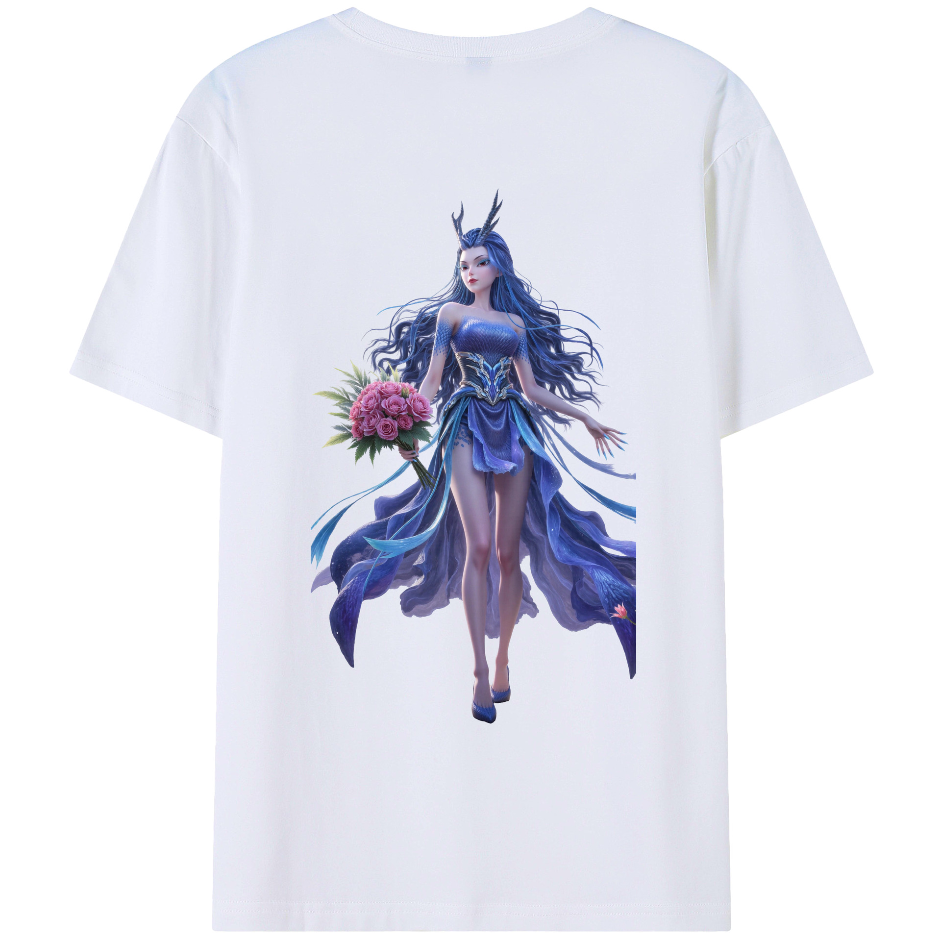 （画像用） Ne Zha 2 ナタ 魔童の大暴れ 綿100％ メンズ半袖Tシャツ（バックプリント） 通気性