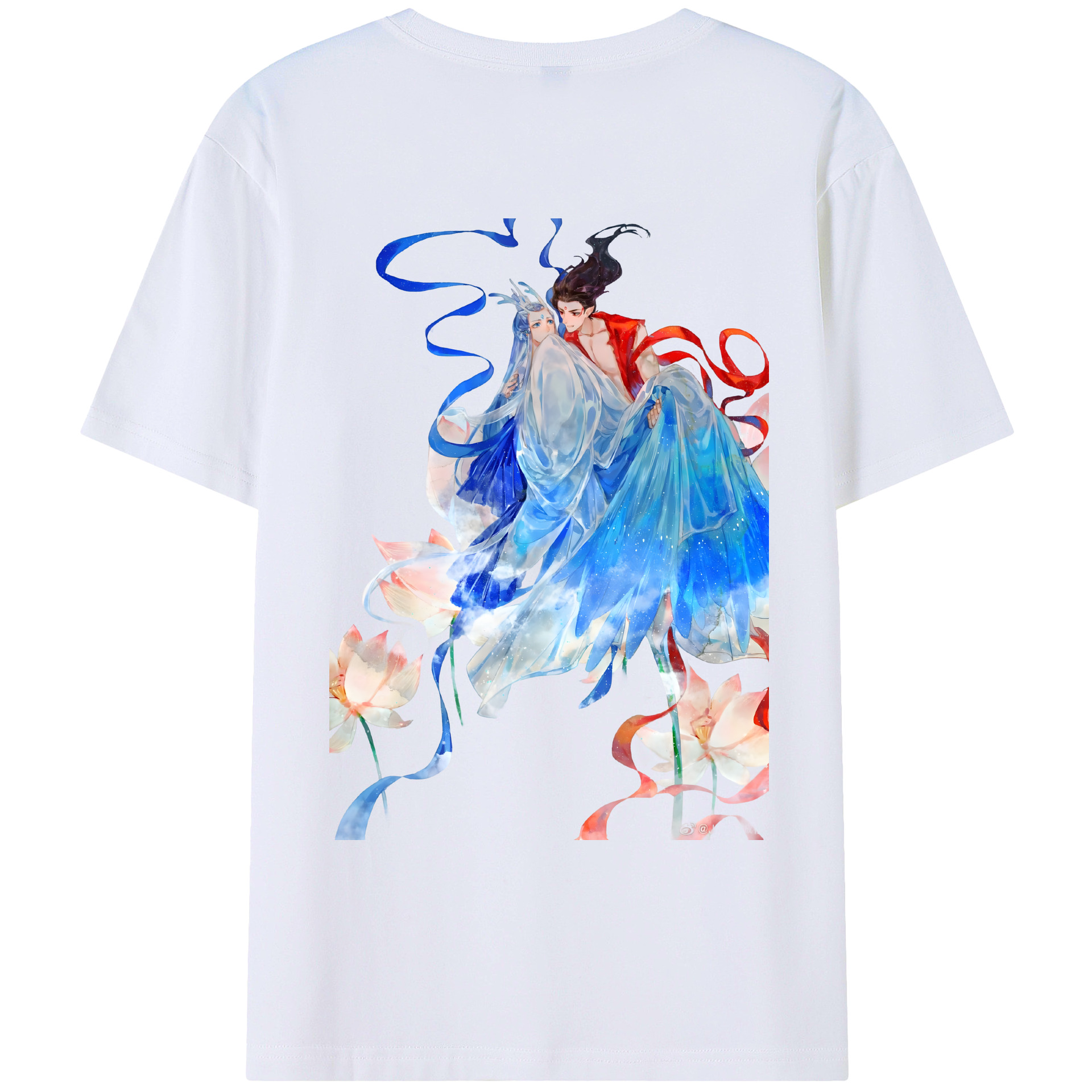 （画像用） Ne Zha 2 ナタ 魔童の大暴れ 綿100％ メンズ半袖Tシャツ（バックプリント） 通気性