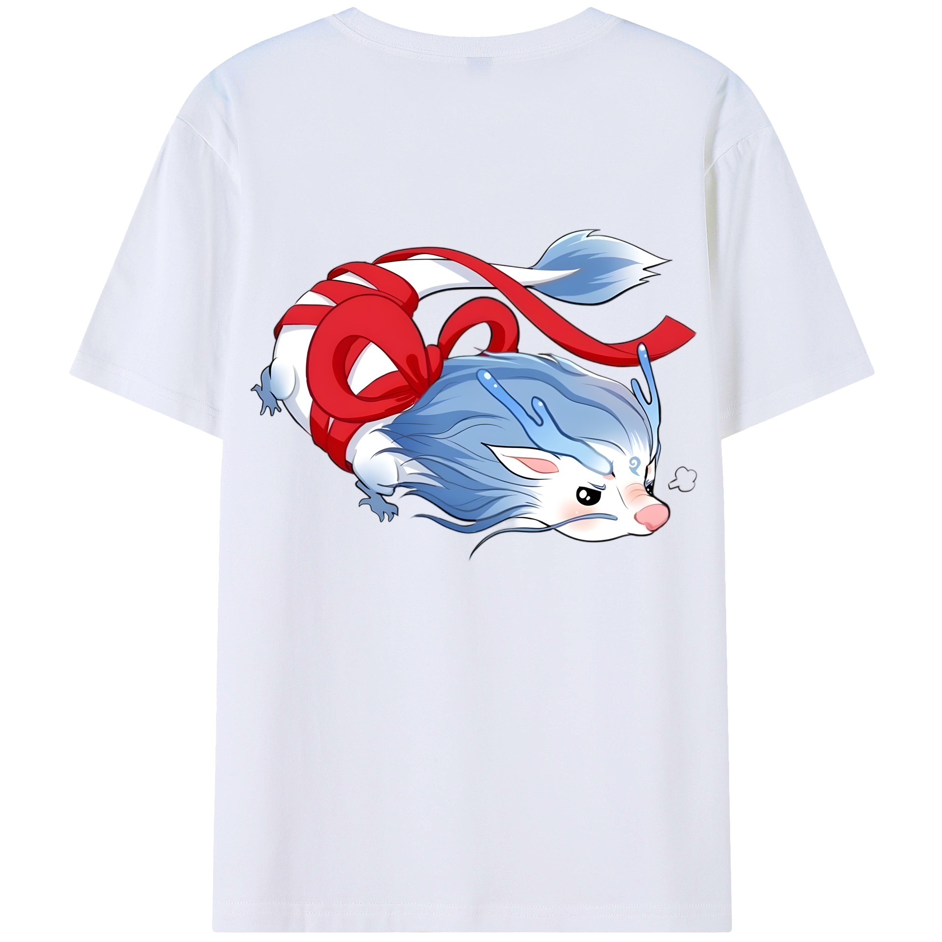 （画像用） Ne Zha 2 ナタ 魔童の大暴れ 綿100％ メンズ半袖Tシャツ（バックプリント） 通気性