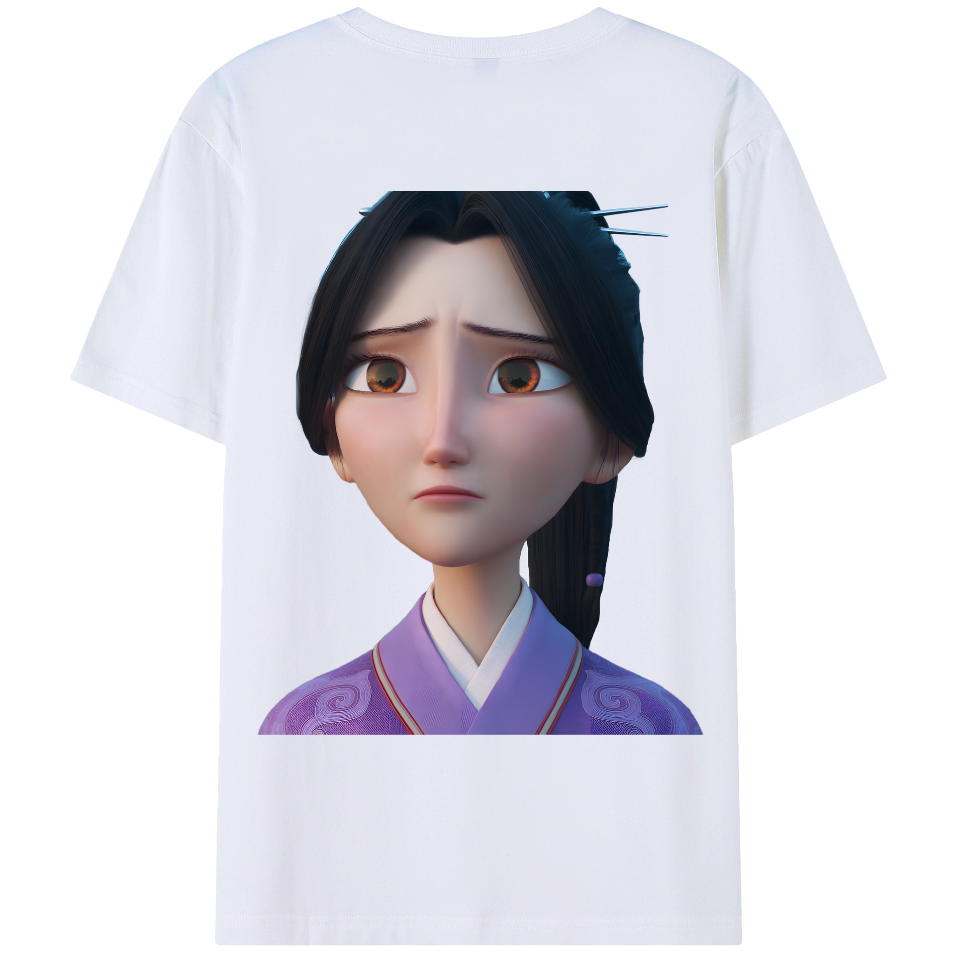（画像用） Ne Zha 2 ナタ 魔童の大暴れ 綿100％ メンズ半袖Tシャツ（バックプリント） 通気性