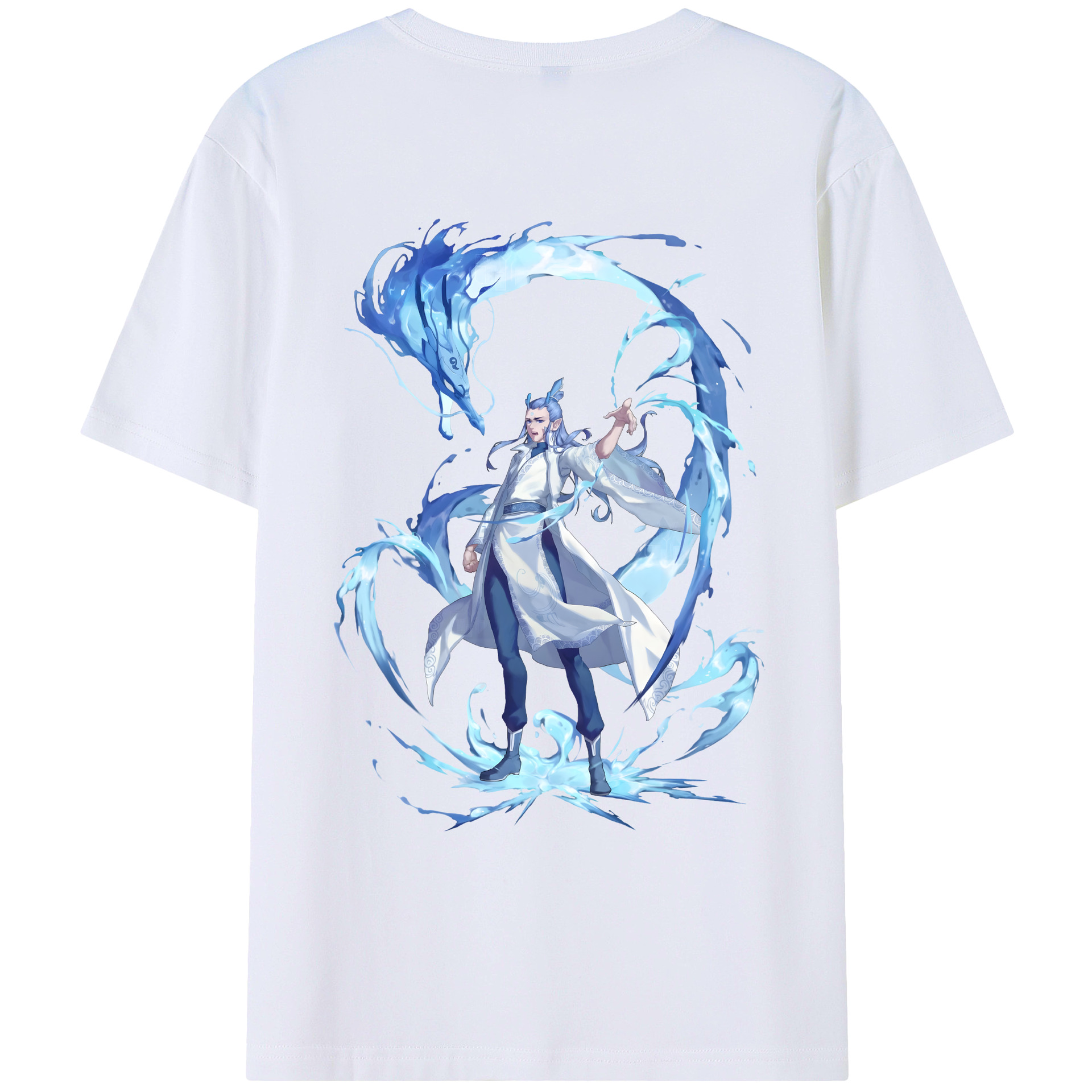 （画像用） Ne Zha 2 ナタ 魔童の大暴れ 綿100％ メンズ半袖Tシャツ（バックプリント） 通気性