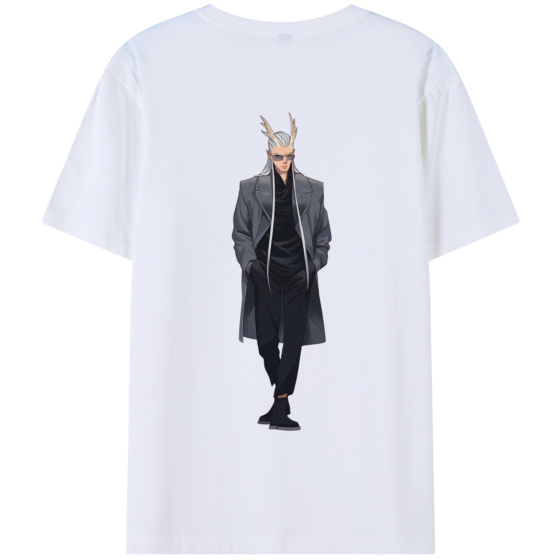 （画像用） Ne Zha 2 ナタ 魔童の大暴れ 綿100％ メンズ半袖Tシャツ（バックプリント） 通気性