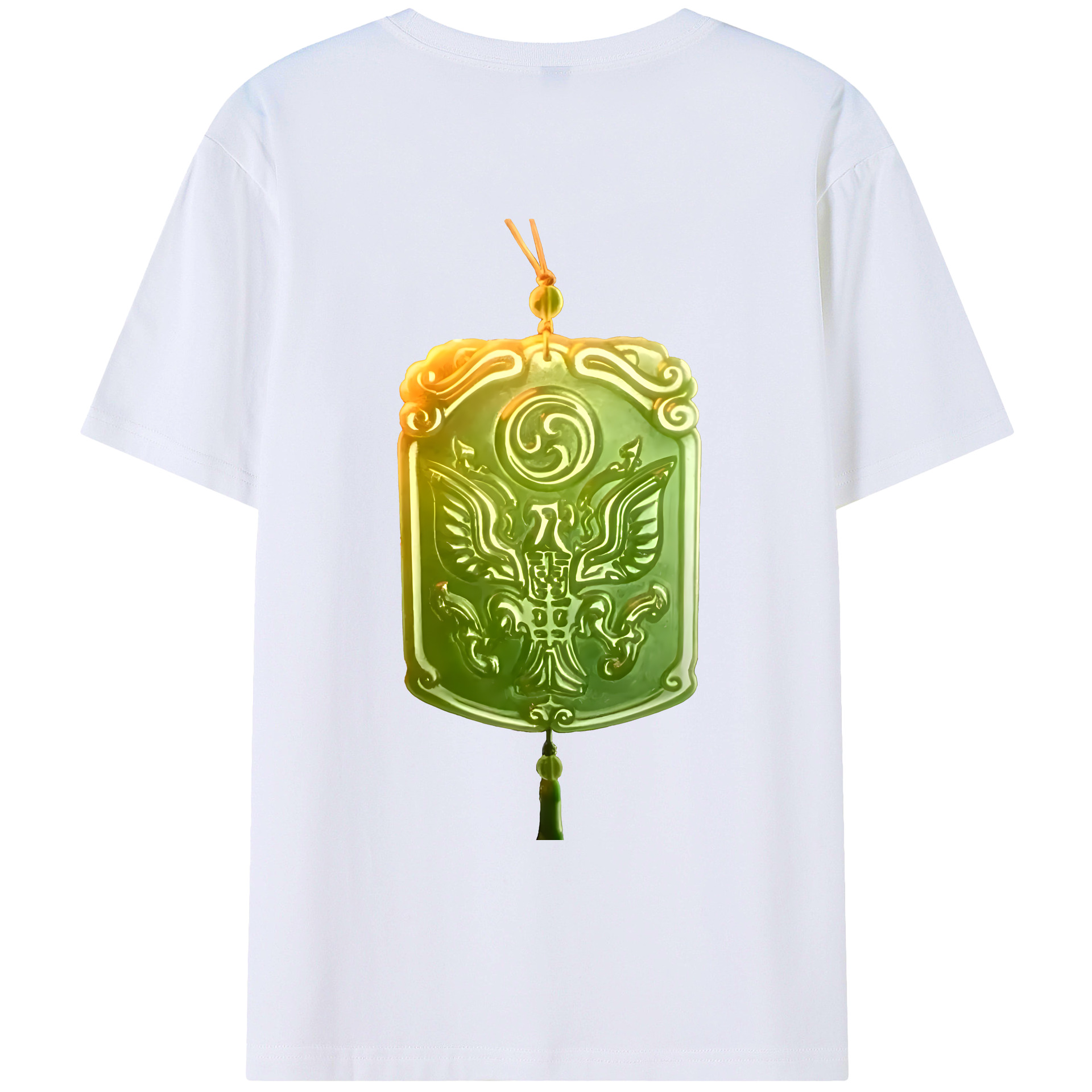 （画像用） Ne Zha 2 ナタ 魔童の大暴れ 綿100％ メンズ半袖Tシャツ（バックプリント） 通気性