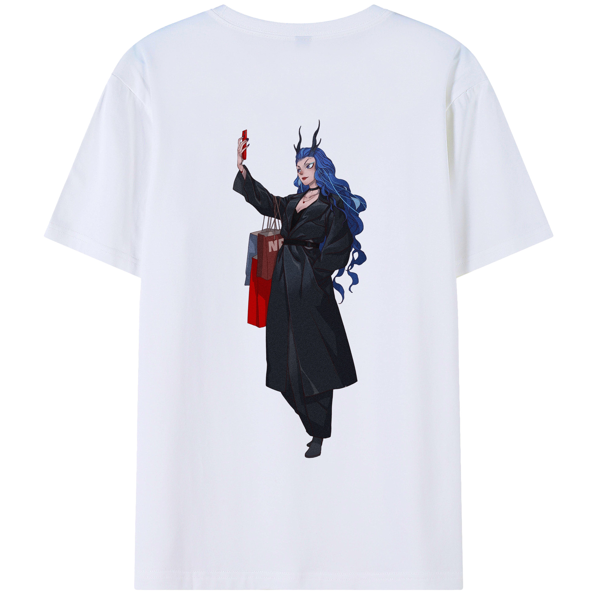 （画像用） Ne Zha 2 ナタ 魔童の大暴れ 綿100％ メンズ半袖Tシャツ（バックプリント） 通気性