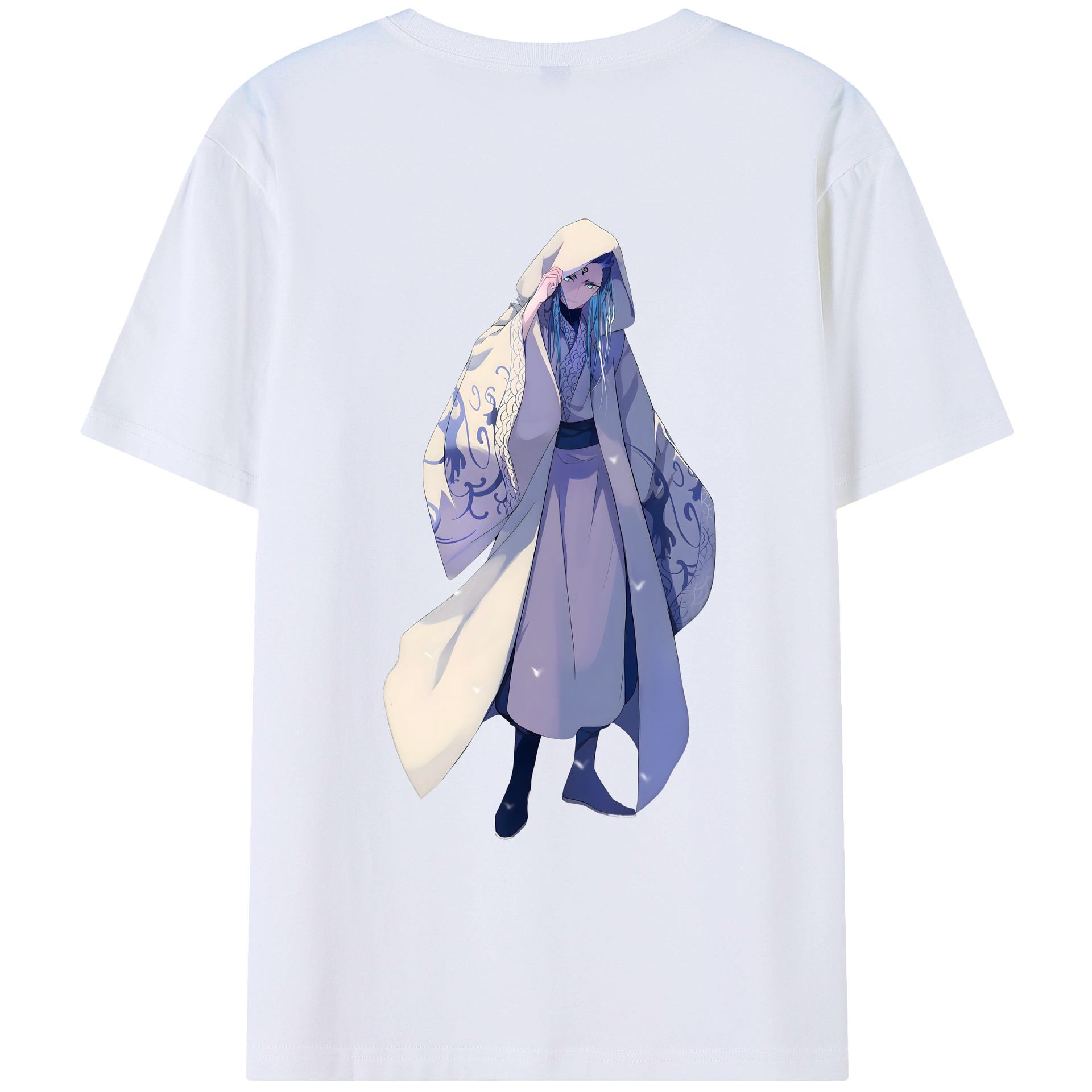 （画像用） Ne Zha 2 ナタ 魔童の大暴れ 綿100％ メンズ半袖Tシャツ（バックプリント） 通気性