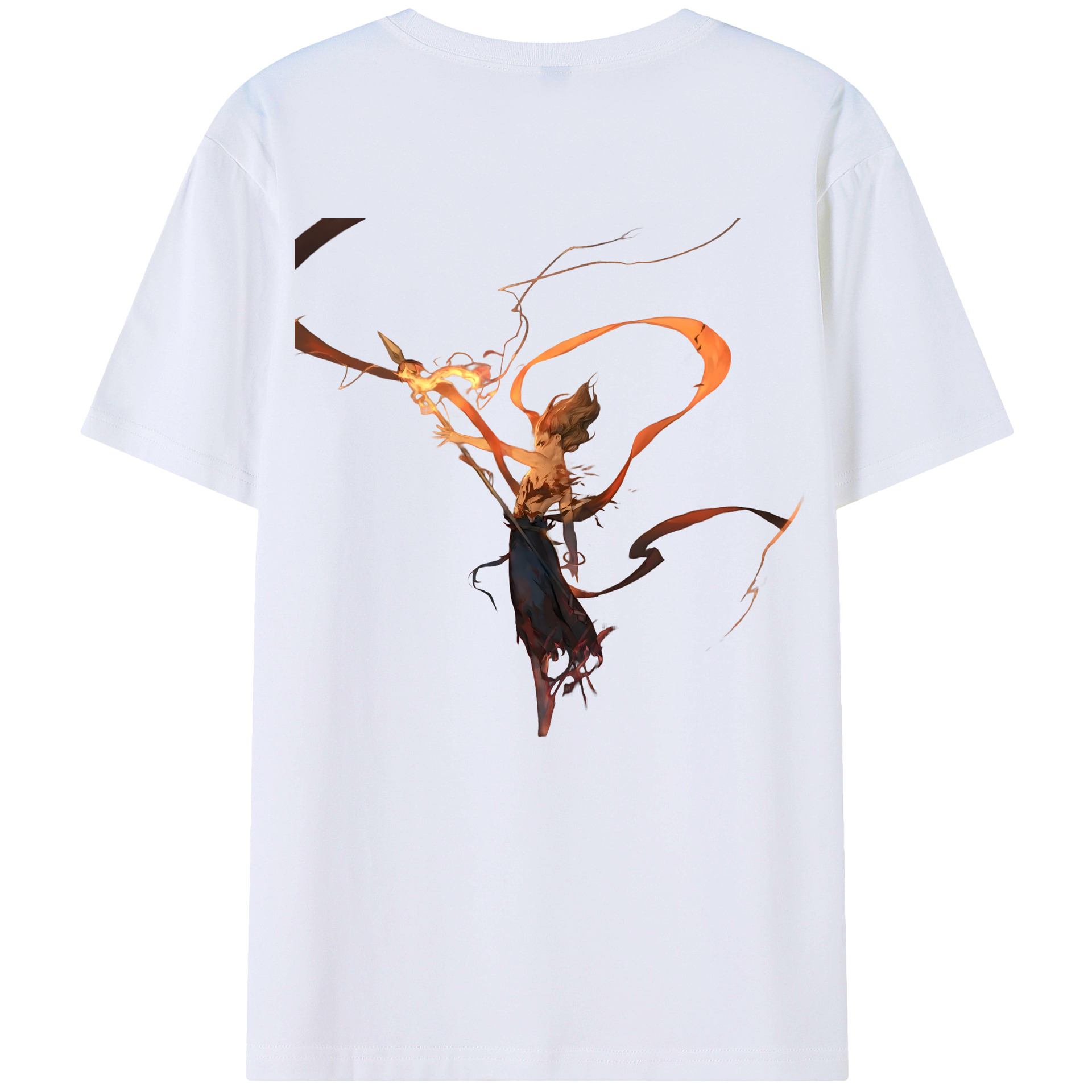 （画像用） Ne Zha 2 ナタ 魔童の大暴れ 綿100％ メンズ半袖Tシャツ（バックプリント） 通気性