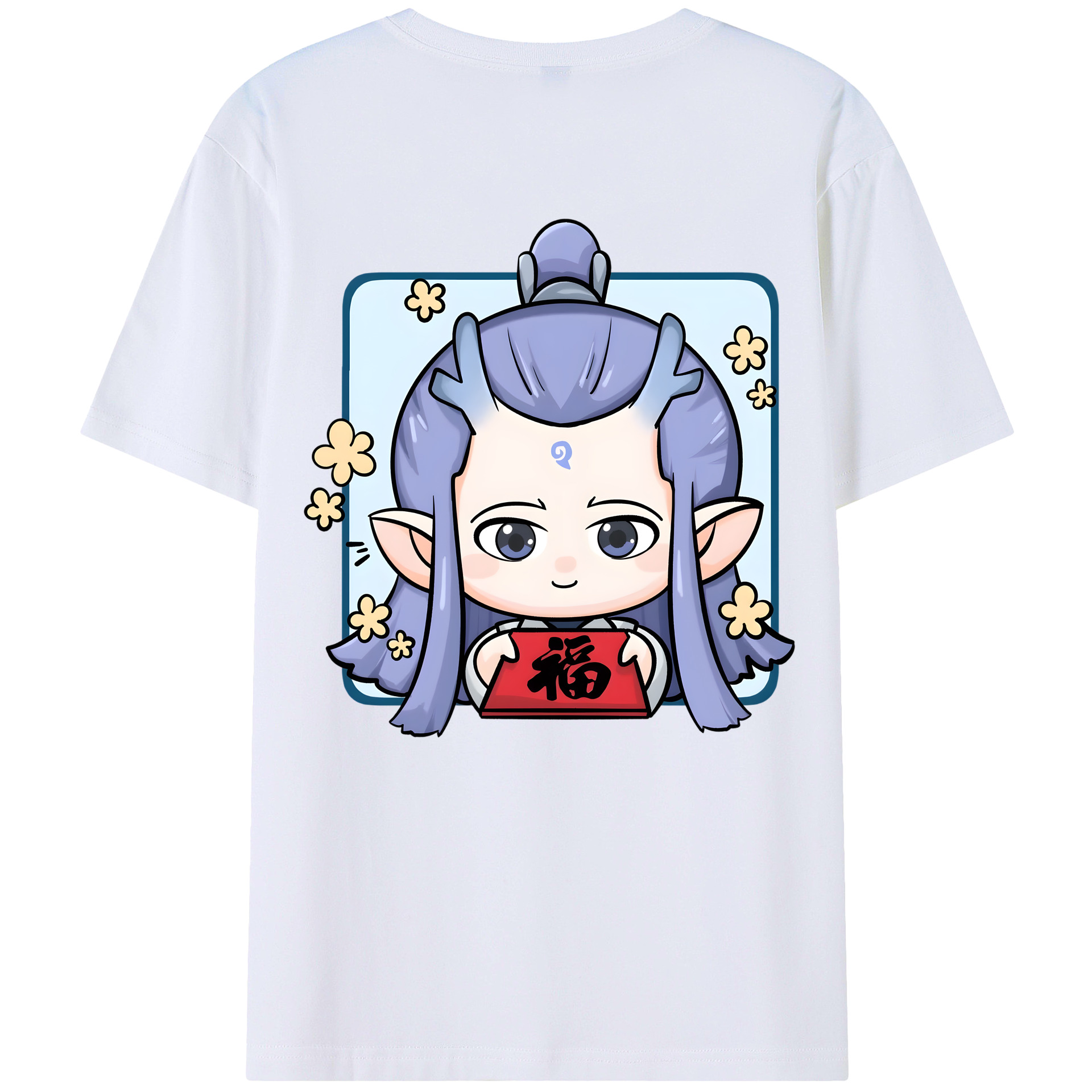 （画像用） Ne Zha 2 ナタ 魔童の大暴れ 綿100％ メンズ半袖Tシャツ（バックプリント） 通気性