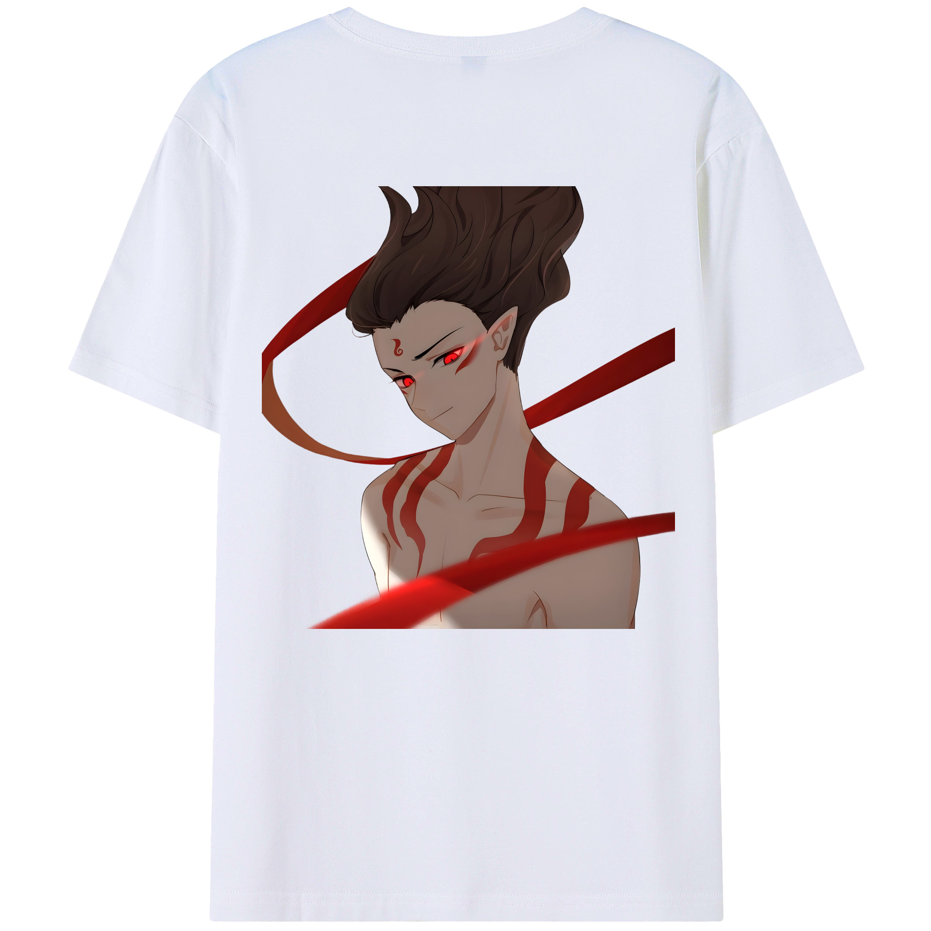（画像用） Ne Zha 2 ナタ 魔童の大暴れ 綿100％ メンズ半袖Tシャツ（バックプリント） 通気性