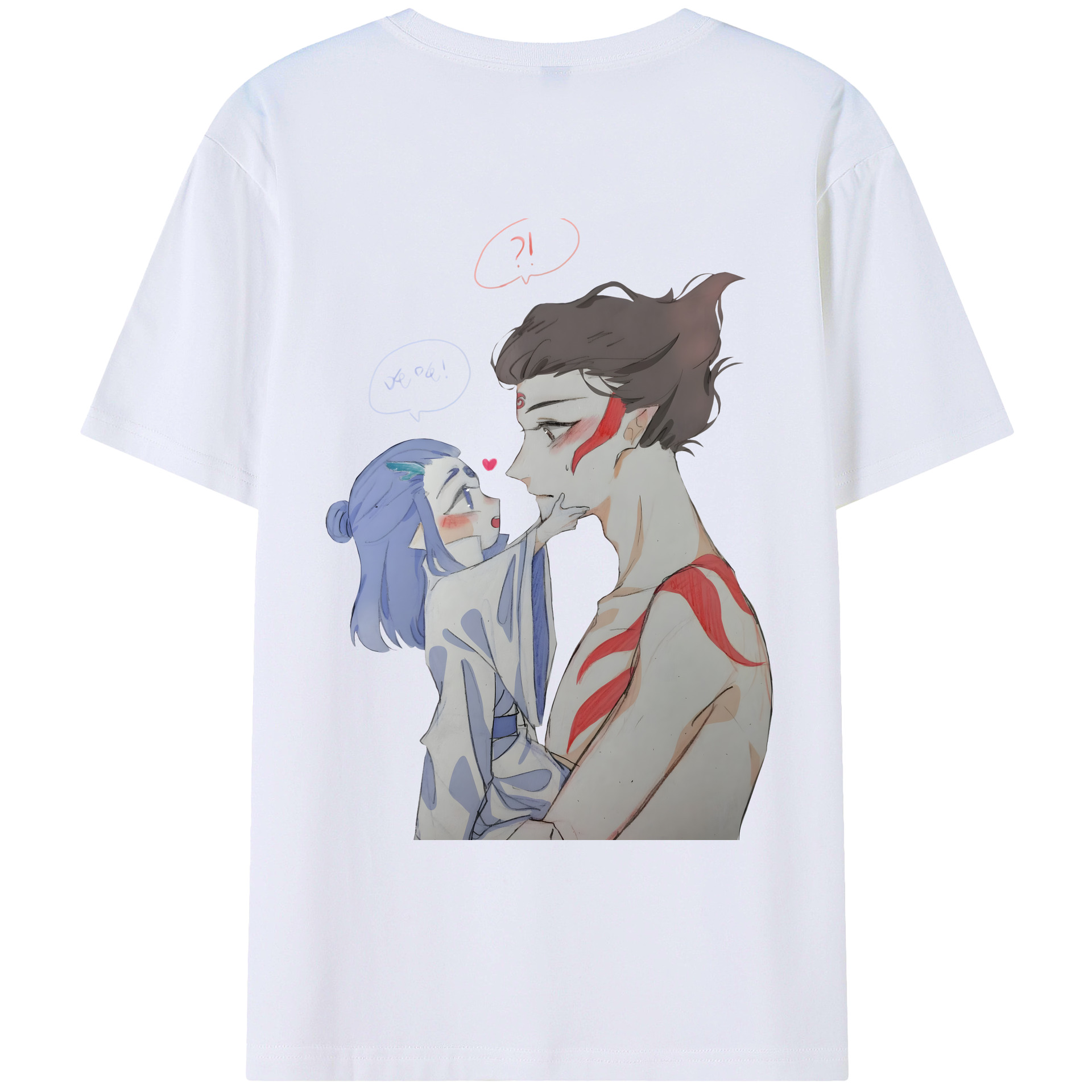 （画像用） Ne Zha 2 ナタ 魔童の大暴れ 綿100％ メンズ半袖Tシャツ（バックプリント） 通気性