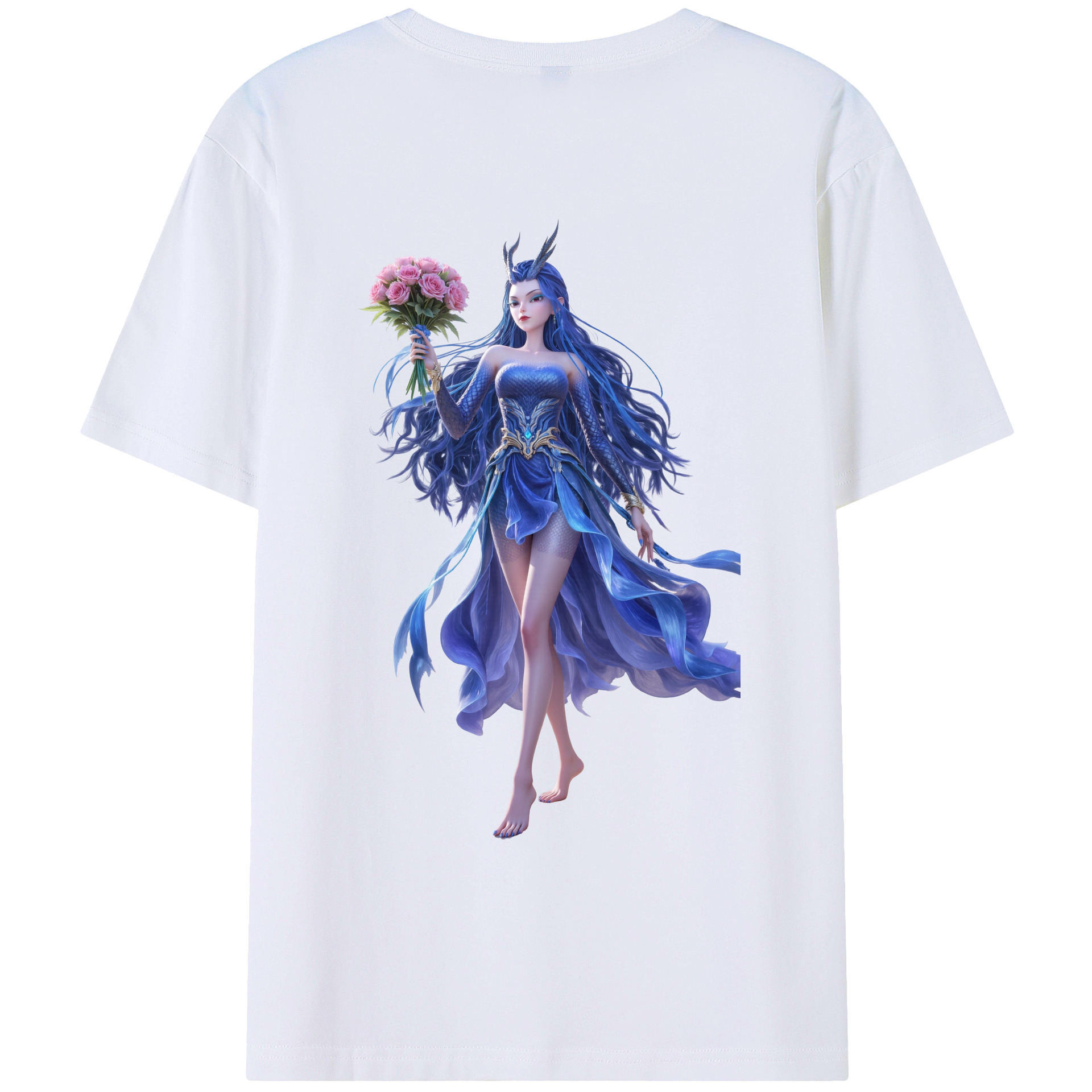 （画像用） Ne Zha 2 ナタ 魔童の大暴れ 綿100％ メンズ半袖Tシャツ（バックプリント） 通気性