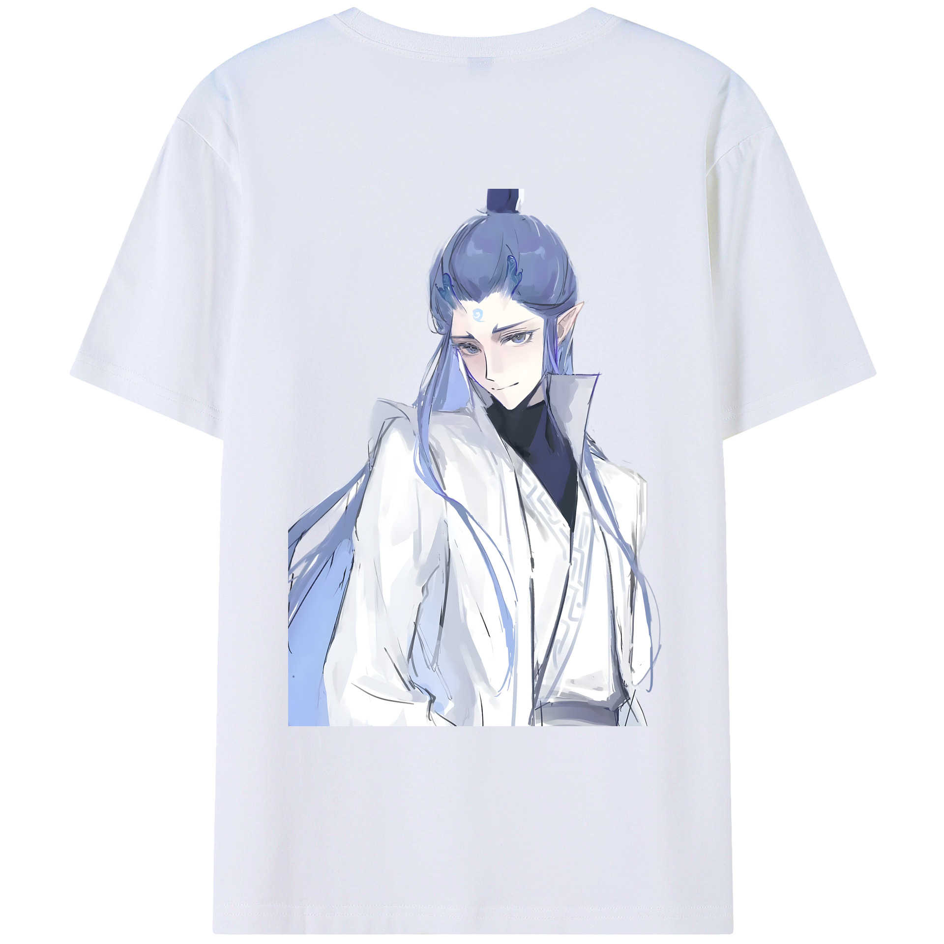 （画像用） Ne Zha 2 ナタ 魔童の大暴れ 綿100％ メンズ半袖Tシャツ（バックプリント） 通気性