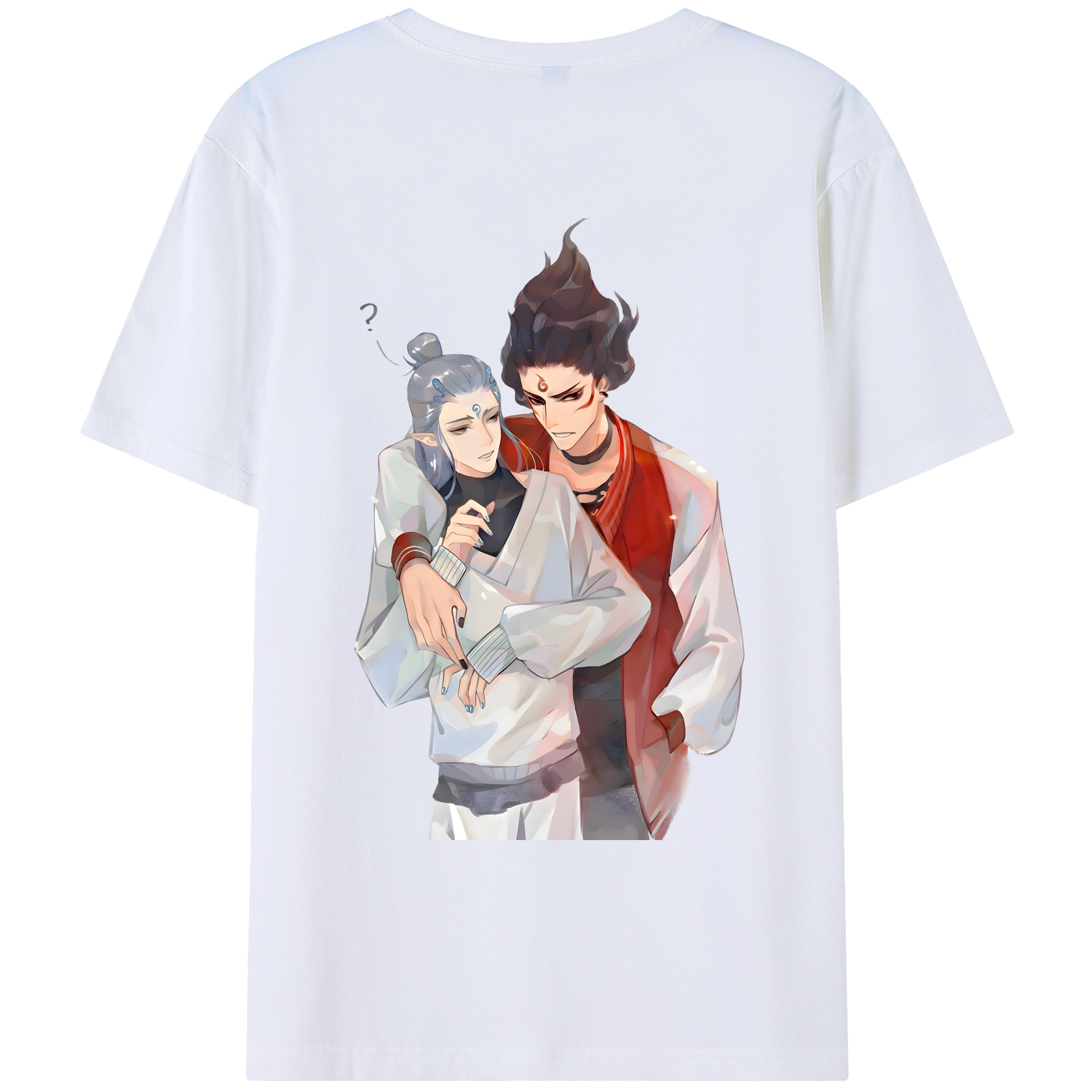 （画像用） Ne Zha 2 ナタ 魔童の大暴れ 綿100％ メンズ半袖Tシャツ（バックプリント） 通気性