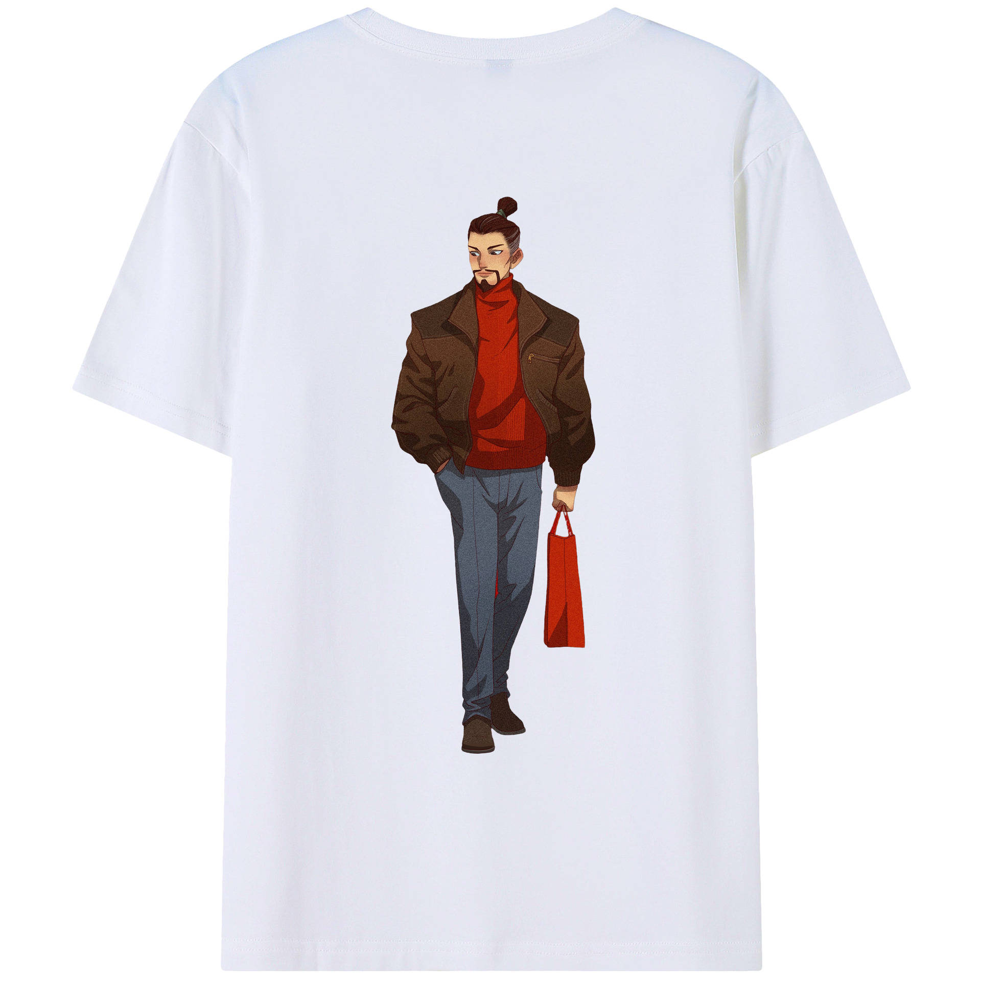 （画像用） Ne Zha 2 ナタ 魔童の大暴れ 綿100％ メンズ半袖Tシャツ（バックプリント） 通気性