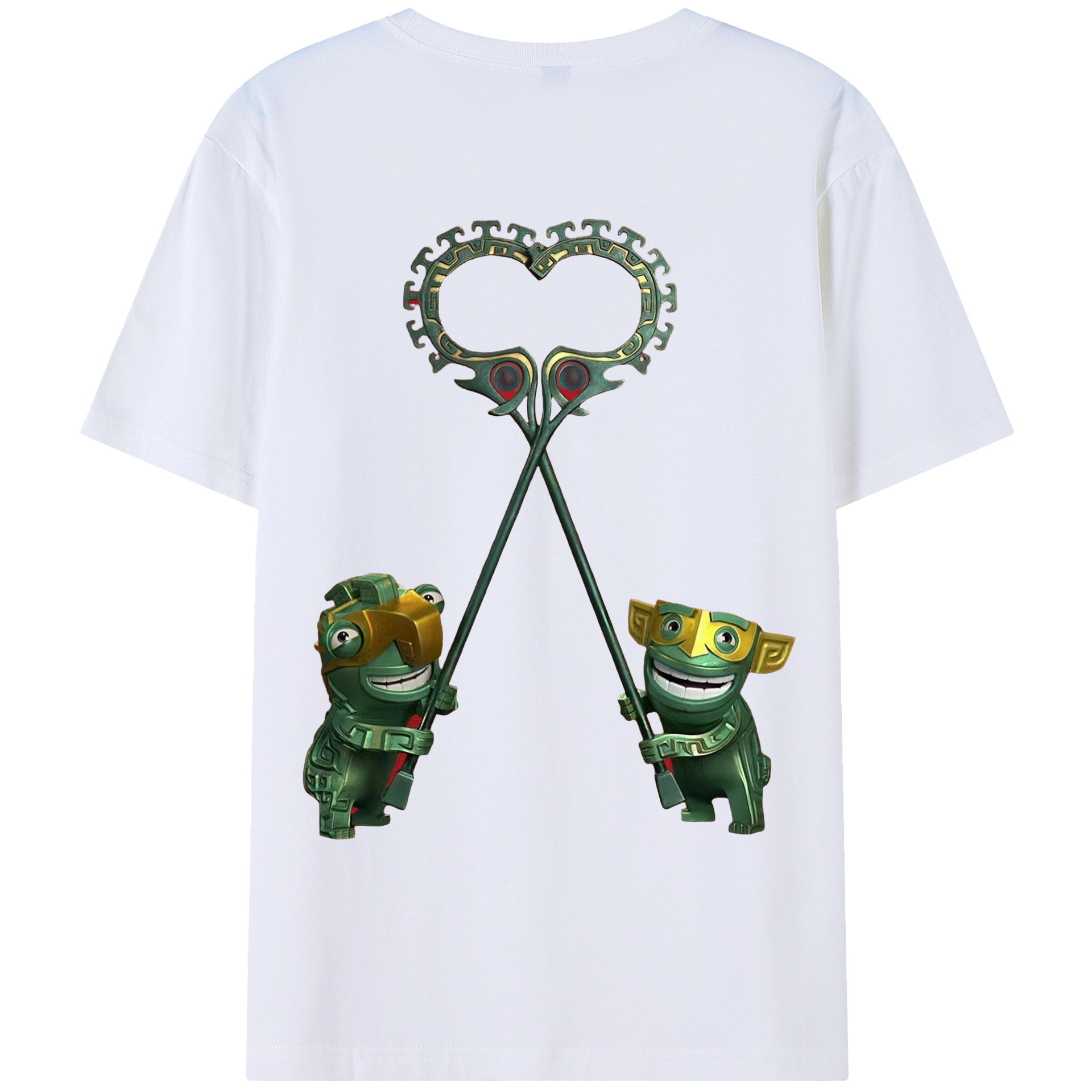 （画像用） Ne Zha 2 ナタ 魔童の大暴れ 綿100％ メンズ半袖Tシャツ（バックプリント） 通気性