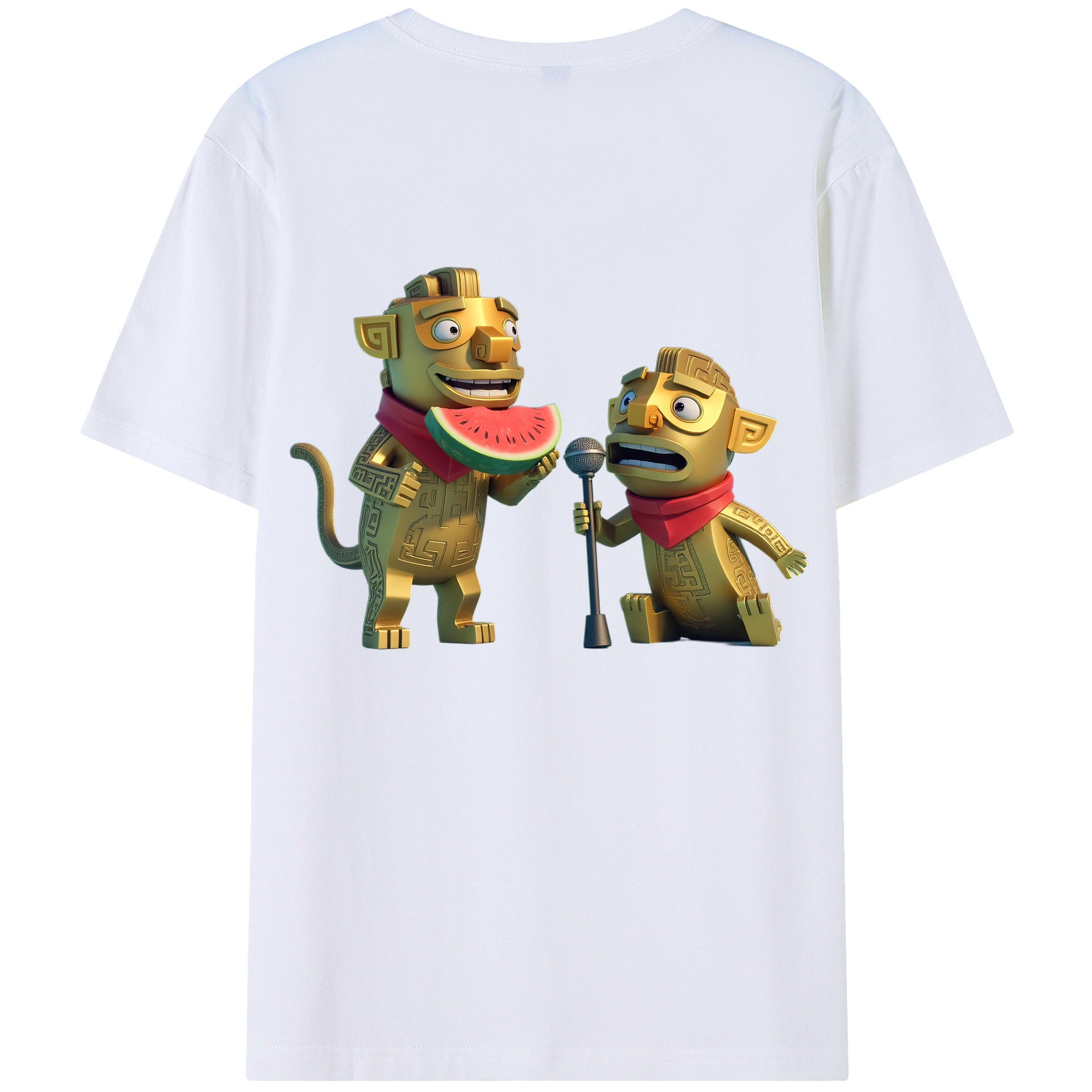 （画像用） Ne Zha 2 ナタ 魔童の大暴れ 綿100％ メンズ半袖Tシャツ（バックプリント） 通気性