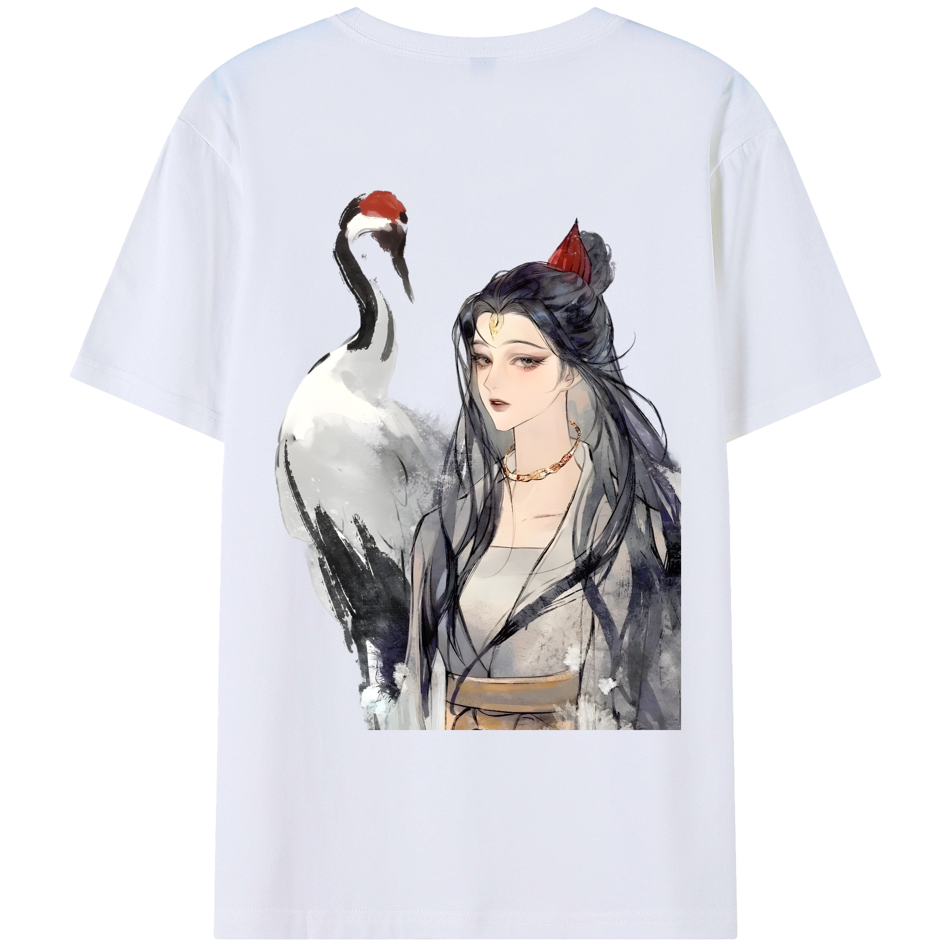 （画像用） Ne Zha 2 ナタ 魔童の大暴れ 綿100％ メンズ半袖Tシャツ（バックプリント） 通気性