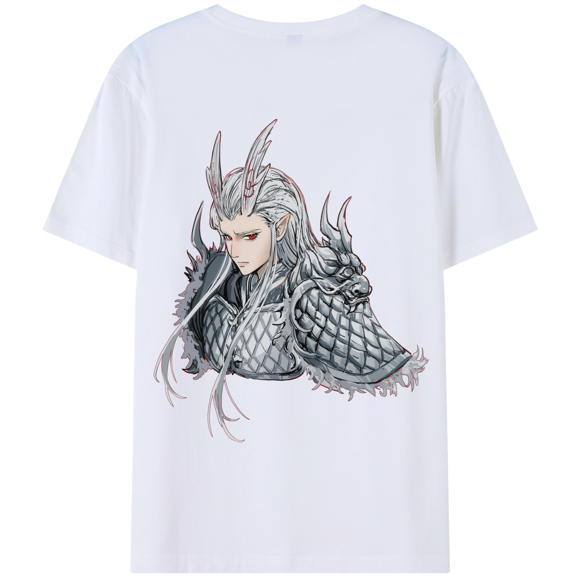 （画像用） Ne Zha 2 ナタ 魔童の大暴れ 綿100％ メンズ半袖Tシャツ（バックプリント） 通気性