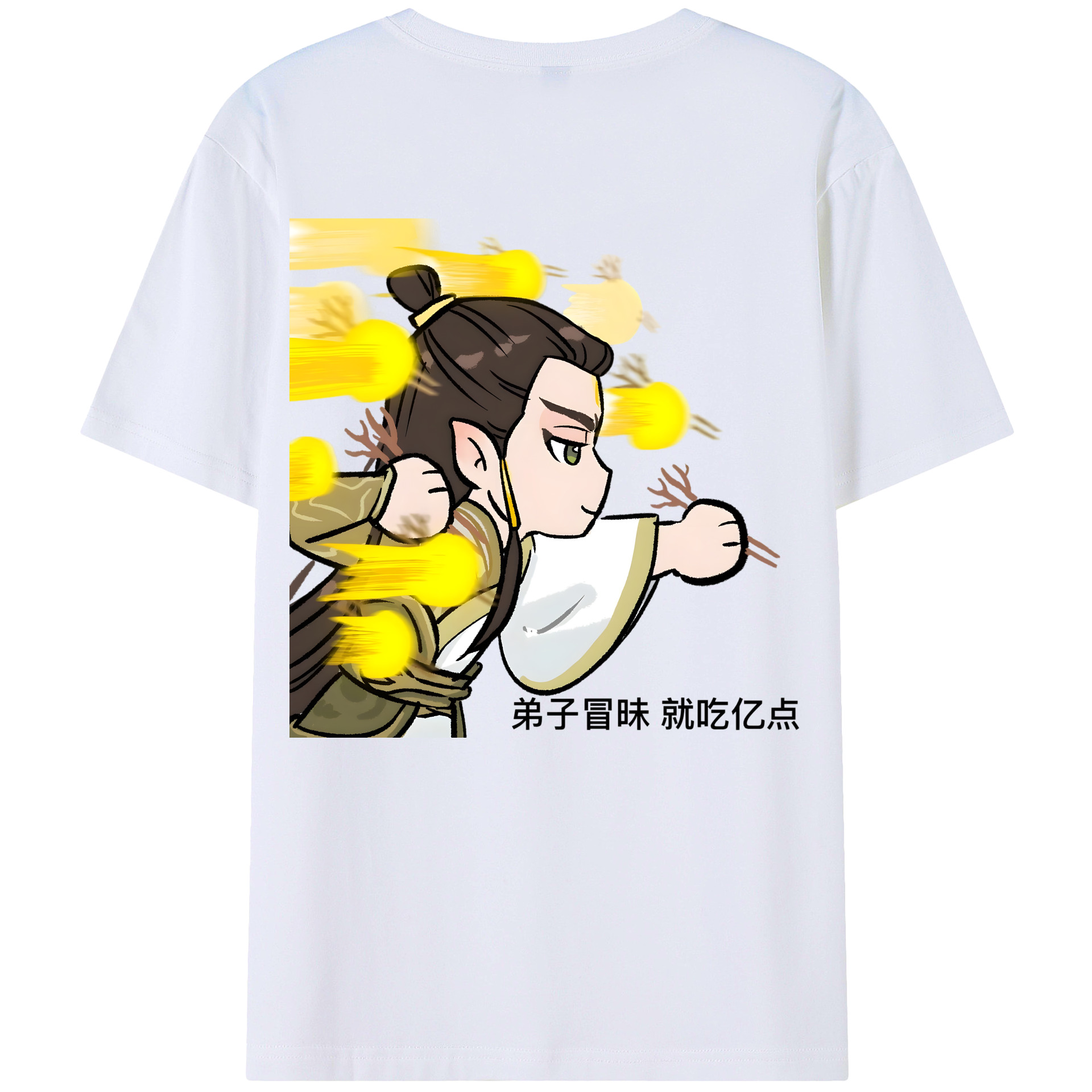 （画像用） Ne Zha 2 ナタ 魔童の大暴れ 綿100％ メンズ半袖Tシャツ（バックプリント） 通気性