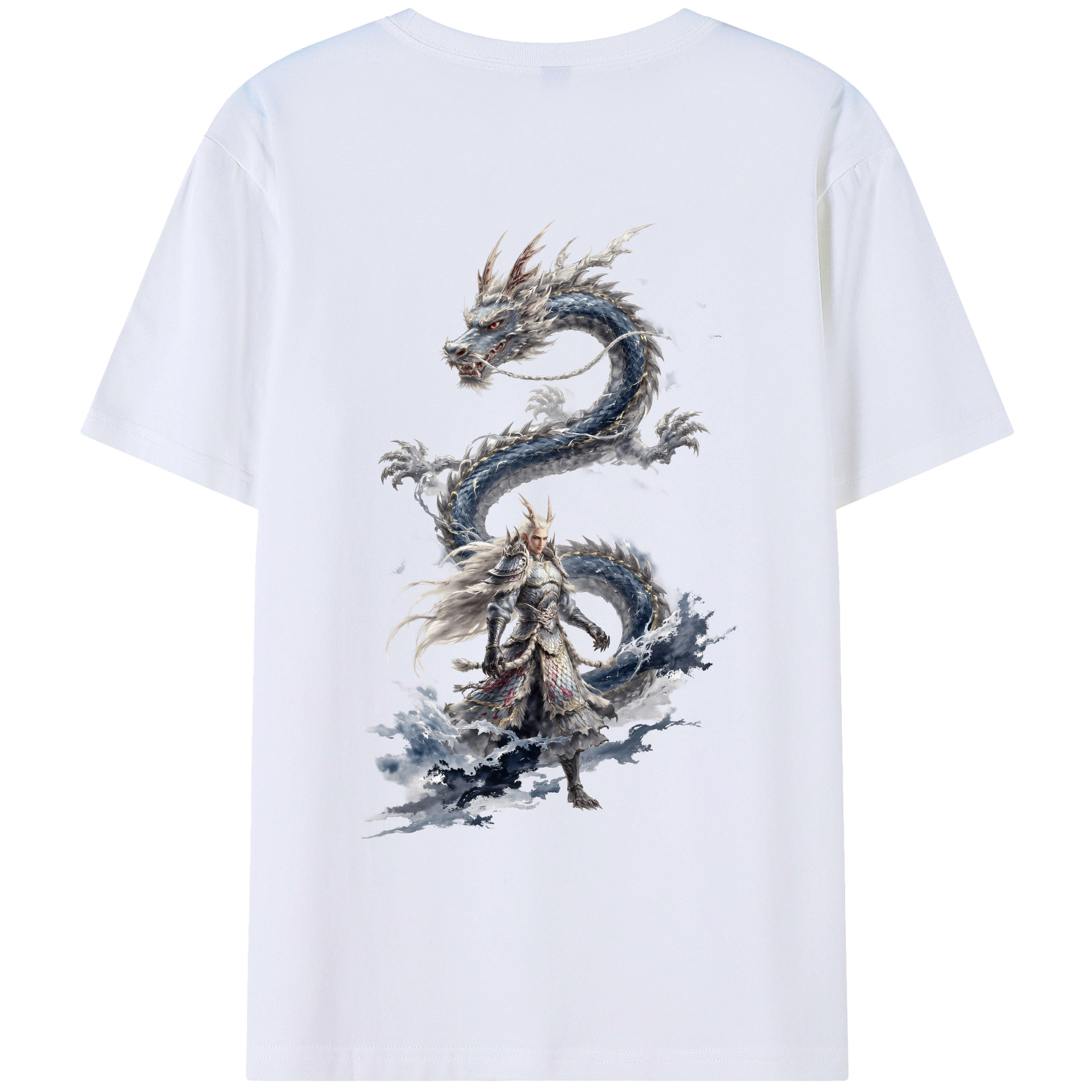 （画像用） Ne Zha 2 ナタ 魔童の大暴れ 綿100％ メンズ半袖Tシャツ（バックプリント） 通気性