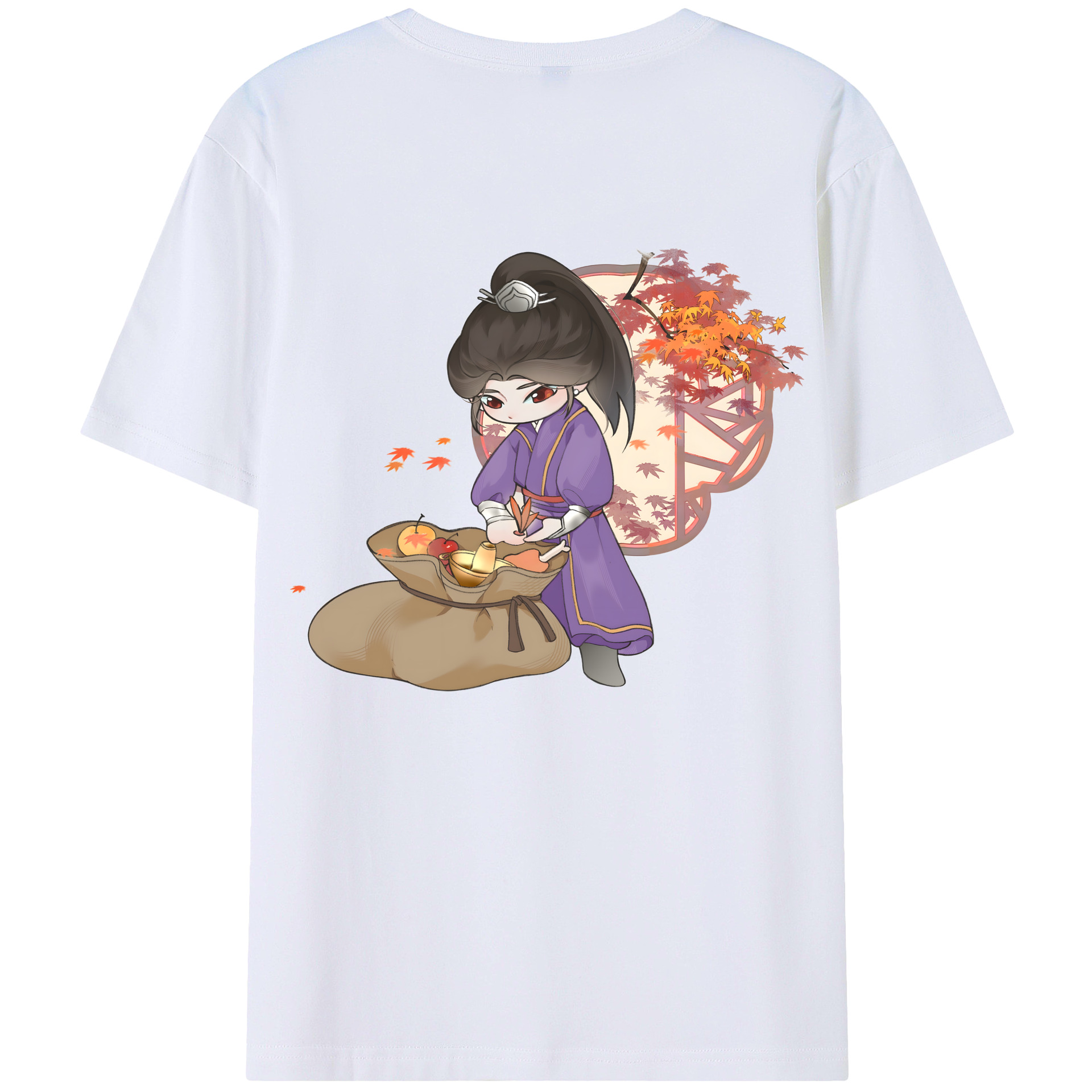 （画像用） Ne Zha 2 ナタ 魔童の大暴れ 綿100％ メンズ半袖Tシャツ（バックプリント） 通気性