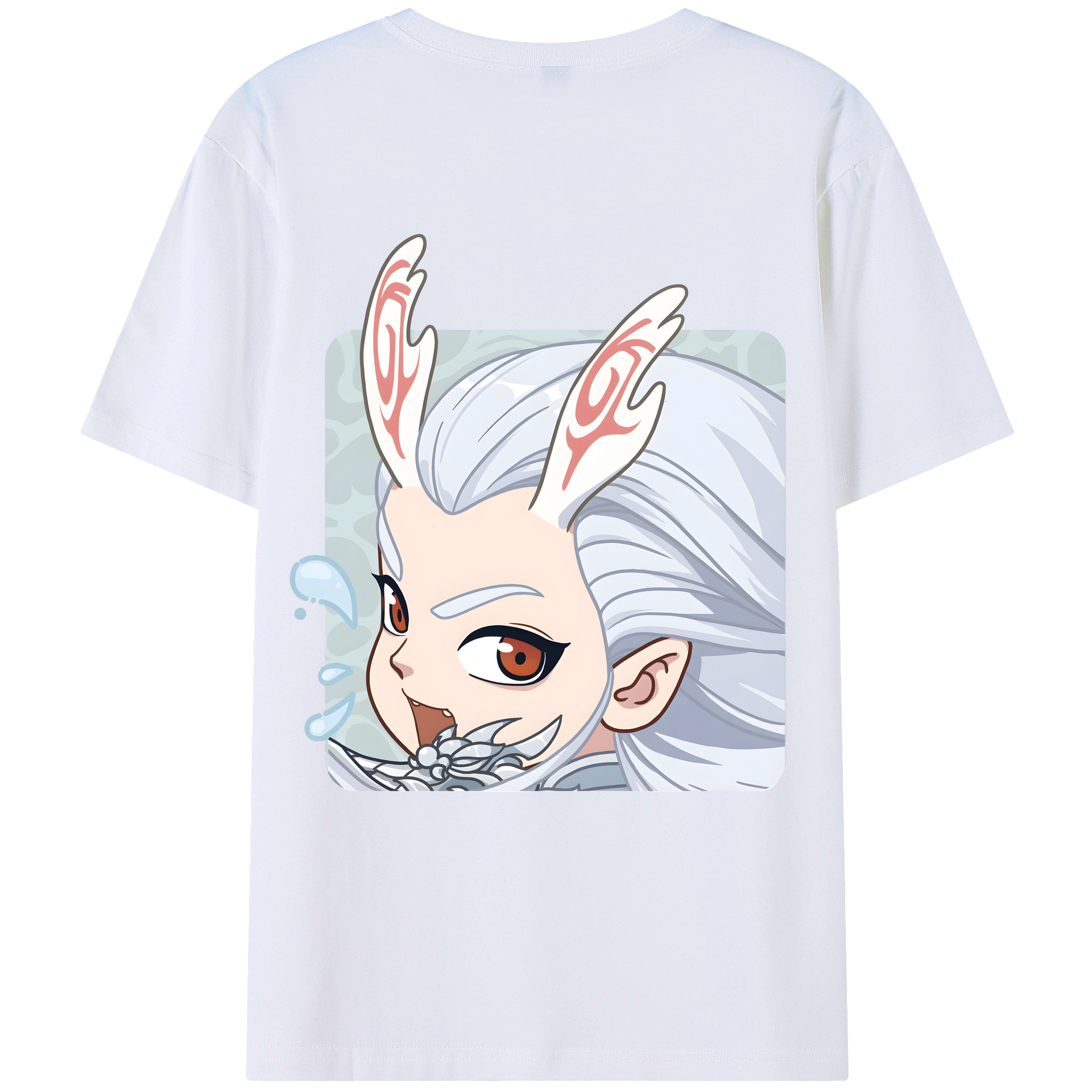 （画像用） Ne Zha 2 ナタ 魔童の大暴れ 綿100％ メンズ半袖Tシャツ（バックプリント） 通気性