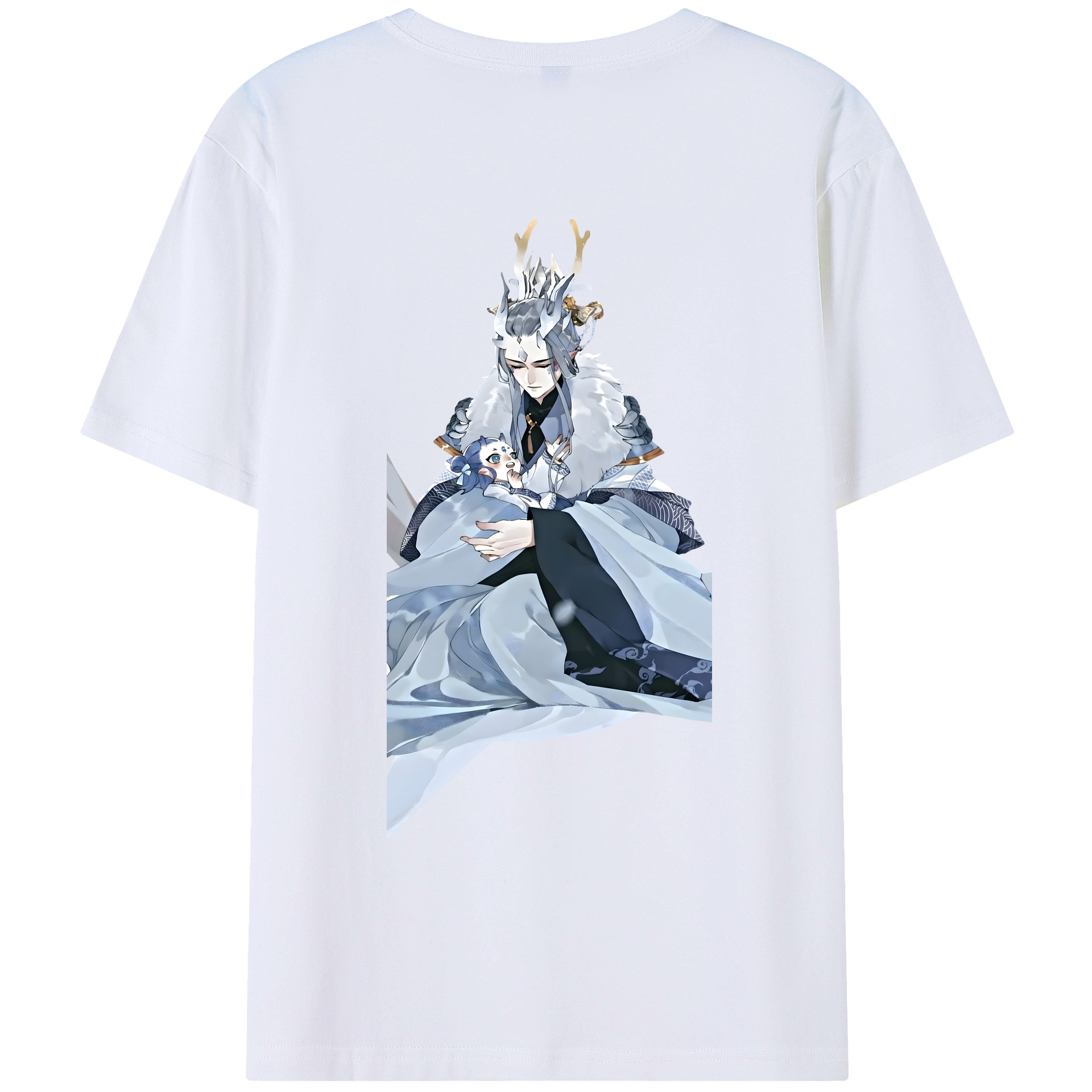 （画像用） Ne Zha 2 ナタ 魔童の大暴れ 綿100％ メンズ半袖Tシャツ（バックプリント） 通気性