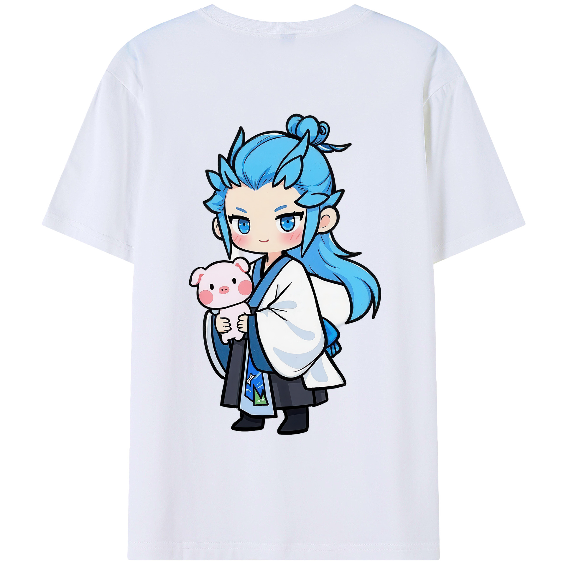 （画像用） Ne Zha 2 ナタ 魔童の大暴れ 綿100％ メンズ半袖Tシャツ（バックプリント） 通気性