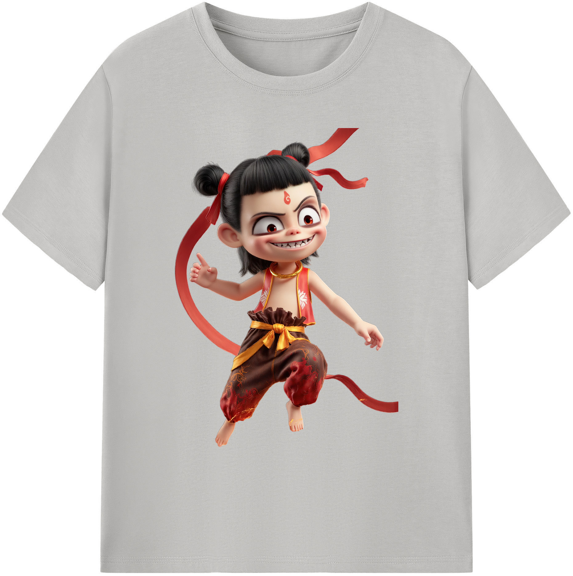 （画像用） Ne Zha 2 ナタ 魔童の大暴れ 綿100％ メンズ半袖Tシャツ｜肌触りやわらか＆通気性