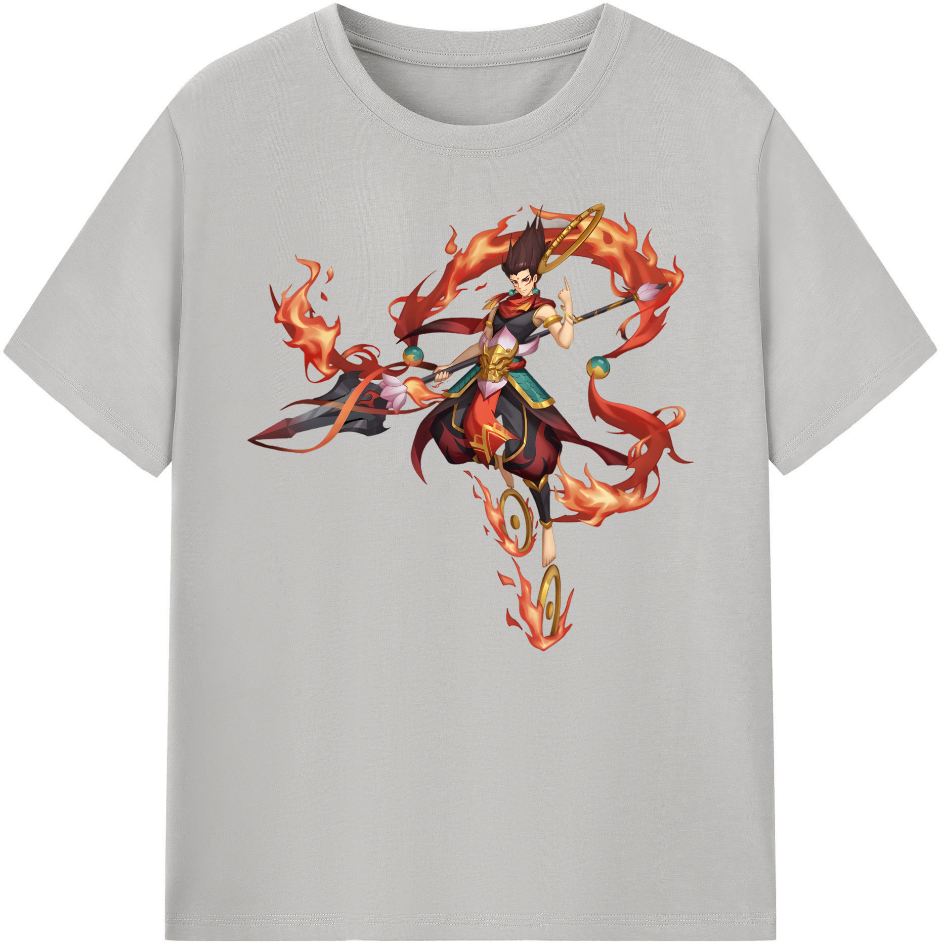 （画像用） Ne Zha 2 ナタ 魔童の大暴れ 綿100％ メンズ半袖Tシャツ｜肌触りやわらか＆通気性