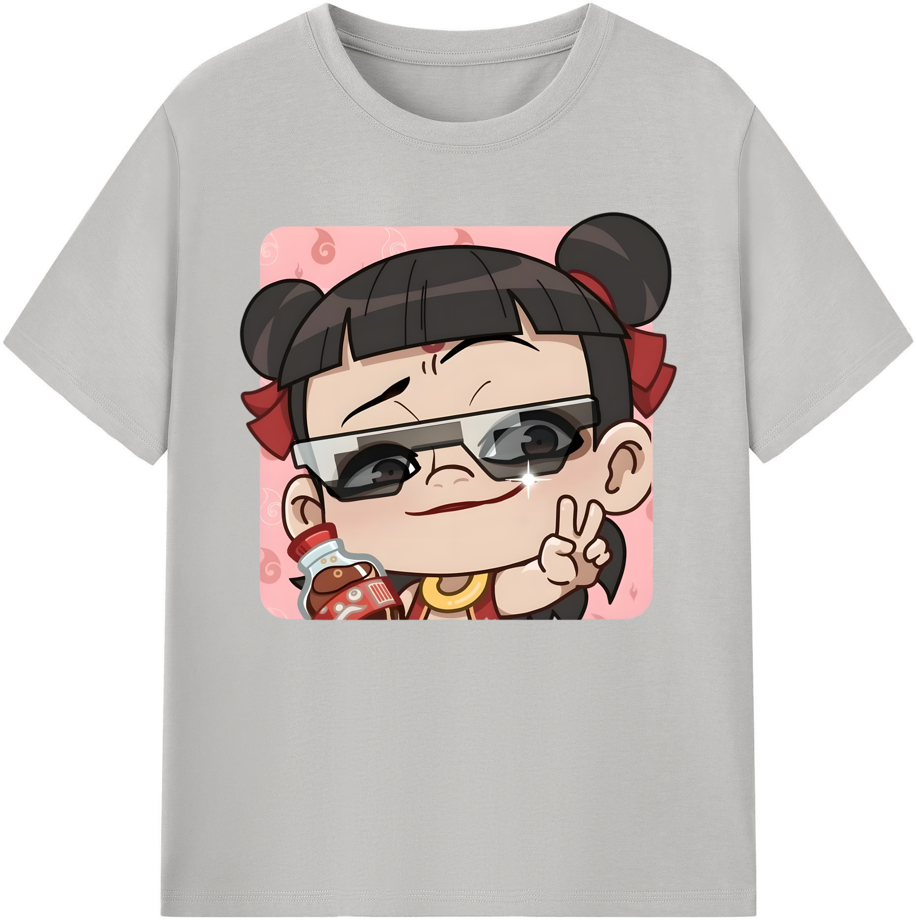 （画像用） Ne Zha 2 ナタ 魔童の大暴れ 綿100％ メンズ半袖Tシャツ｜肌触りやわらか＆通気性