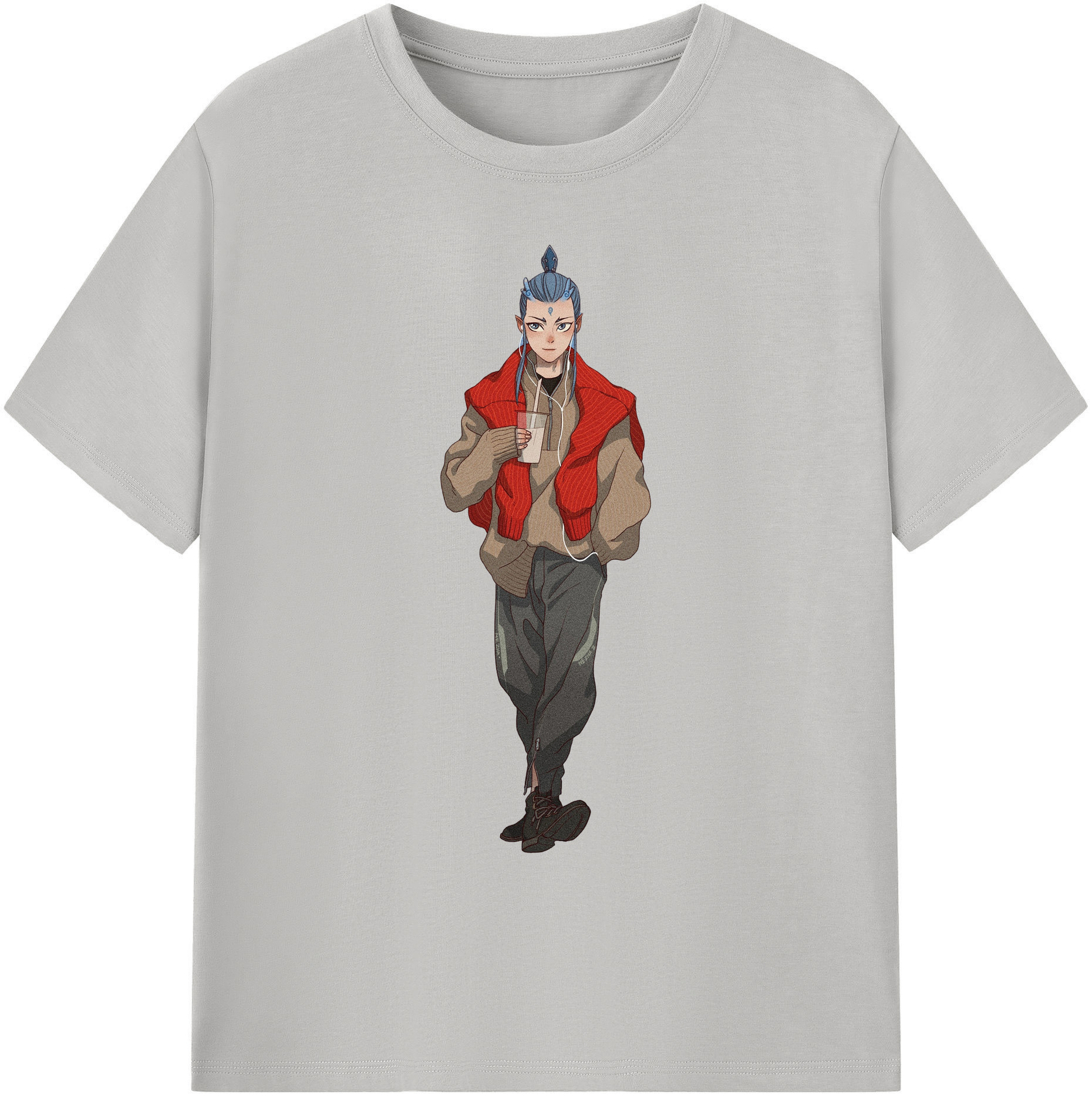 （画像用） Ne Zha 2 ナタ 魔童の大暴れ 綿100％ メンズ半袖Tシャツ｜肌触りやわらか＆通気性