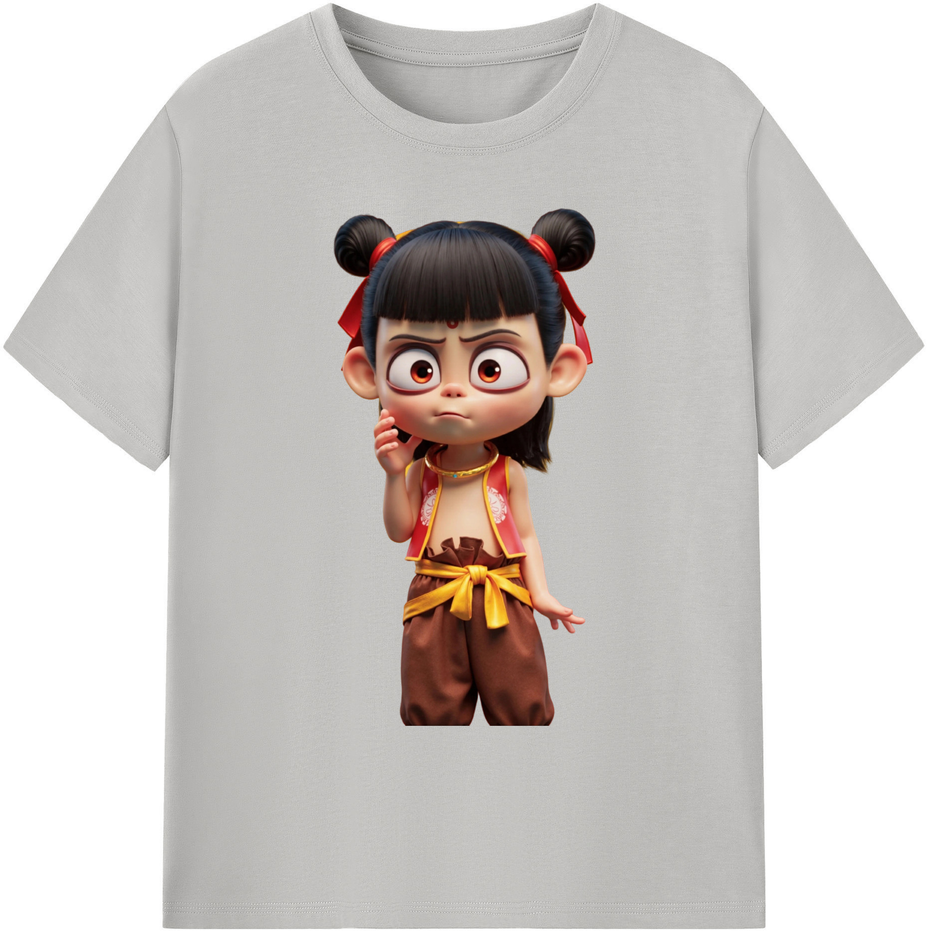 （画像用） Ne Zha 2 ナタ 魔童の大暴れ 綿100％ メンズ半袖Tシャツ｜肌触りやわらか＆通気性