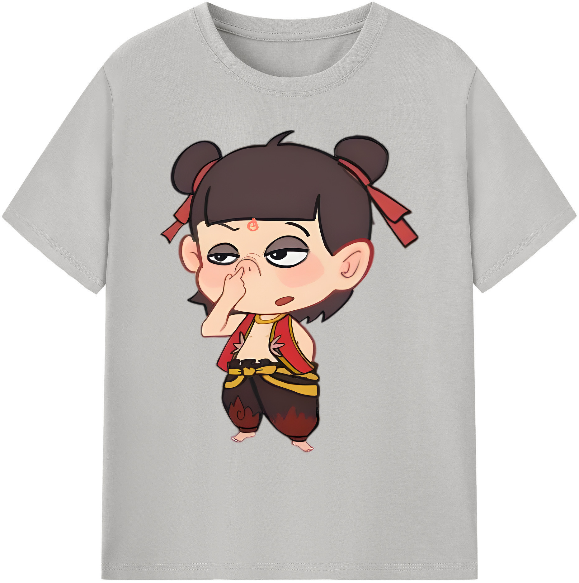 （画像用） Ne Zha 2 ナタ 魔童の大暴れ 綿100％ メンズ半袖Tシャツ｜肌触りやわらか＆通気性