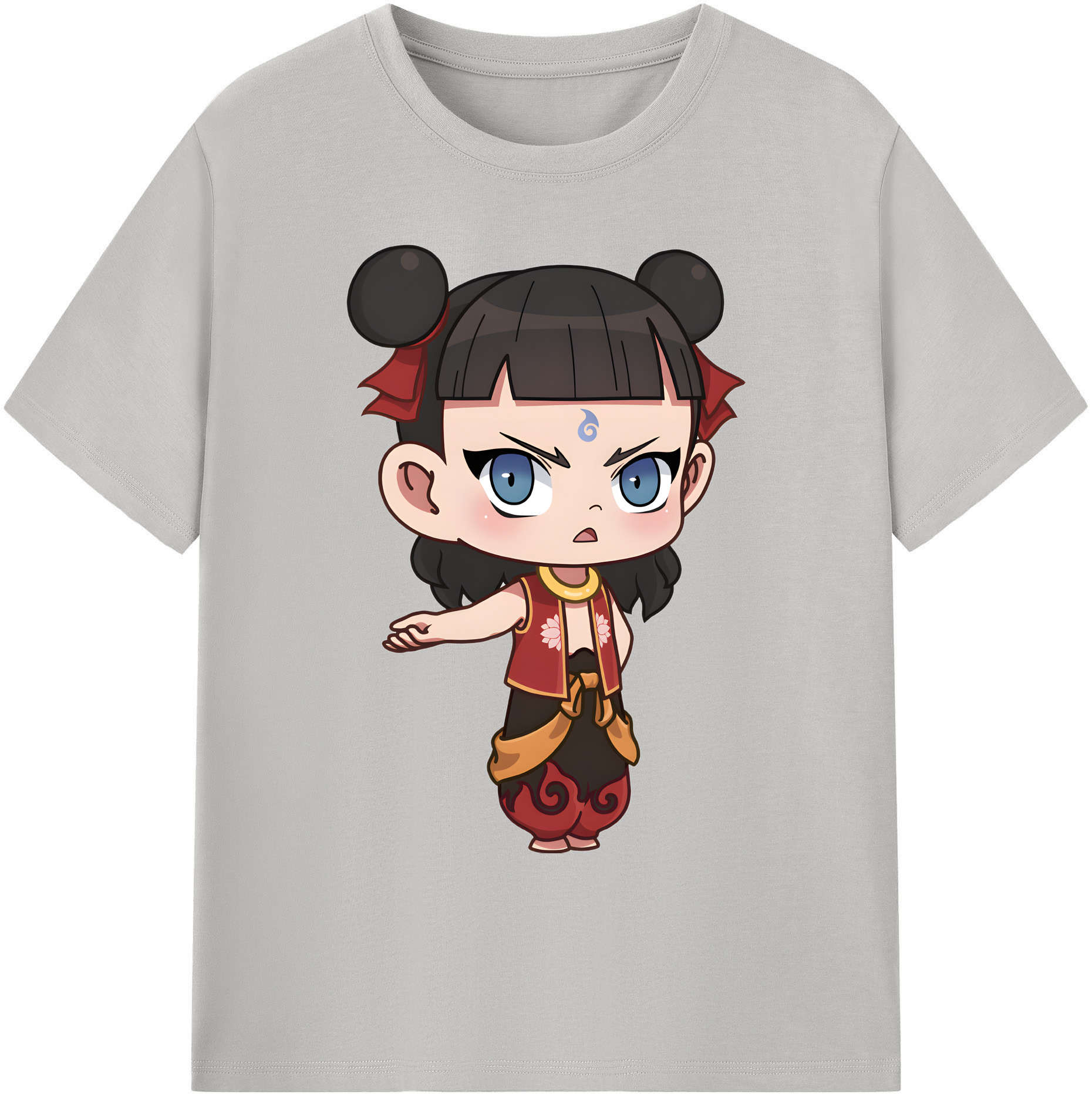 （画像用） Ne Zha 2 ナタ 魔童の大暴れ 綿100％ メンズ半袖Tシャツ｜肌触りやわらか＆通気性
