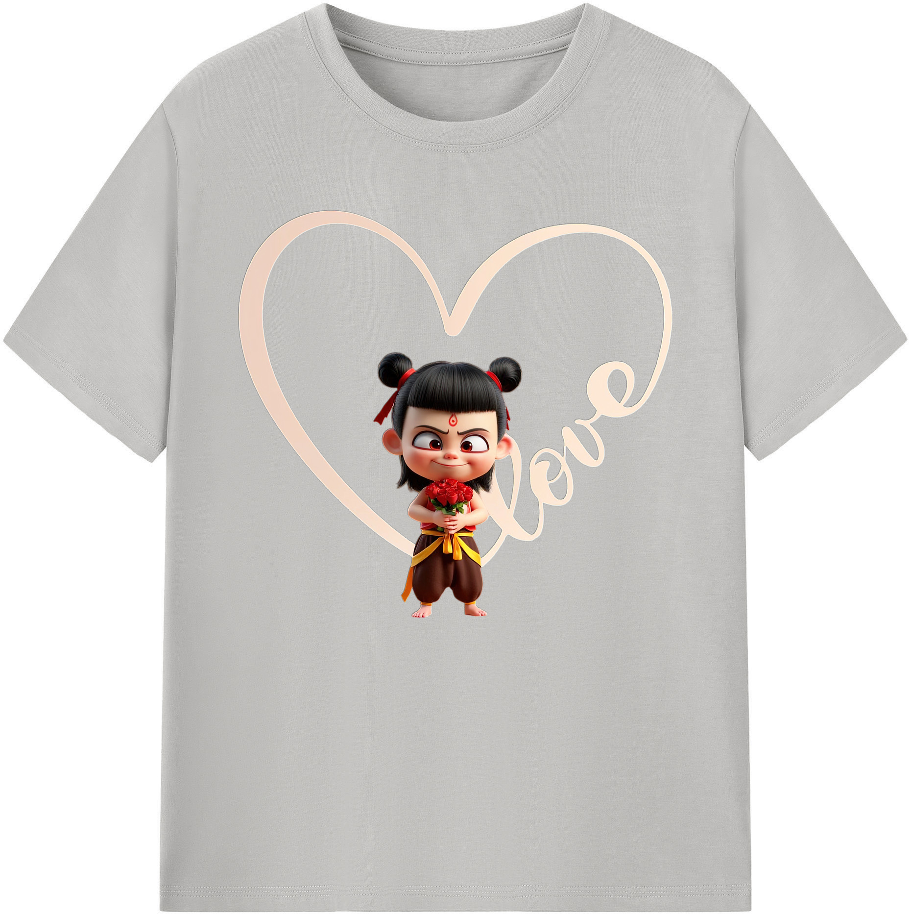 （画像用） Ne Zha 2 ナタ 魔童の大暴れ 綿100％ メンズ半袖Tシャツ｜肌触りやわらか＆通気性