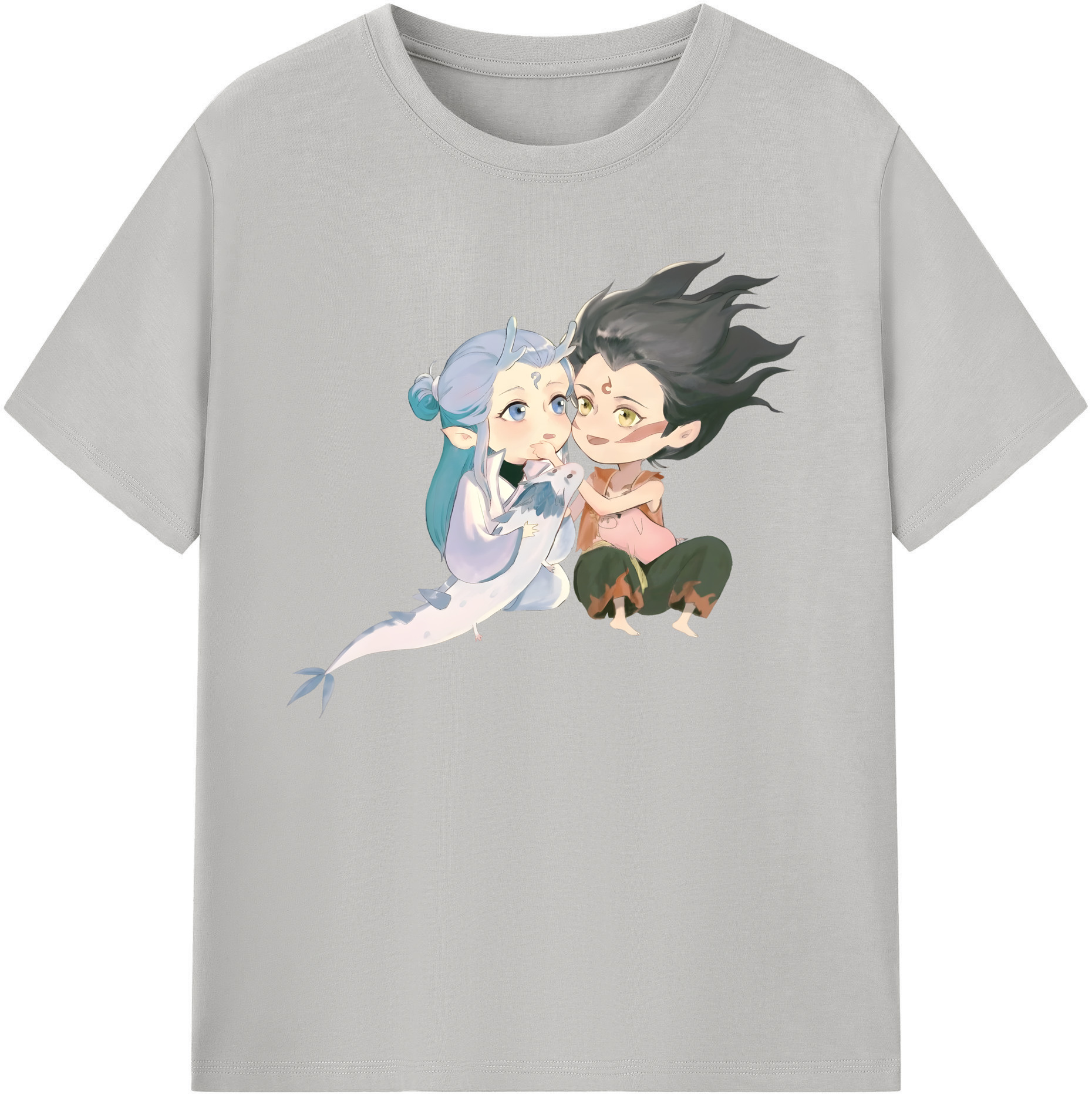 （画像用） Ne Zha 2 ナタ 魔童の大暴れ 綿100％ メンズ半袖Tシャツ｜肌触りやわらか＆通気性