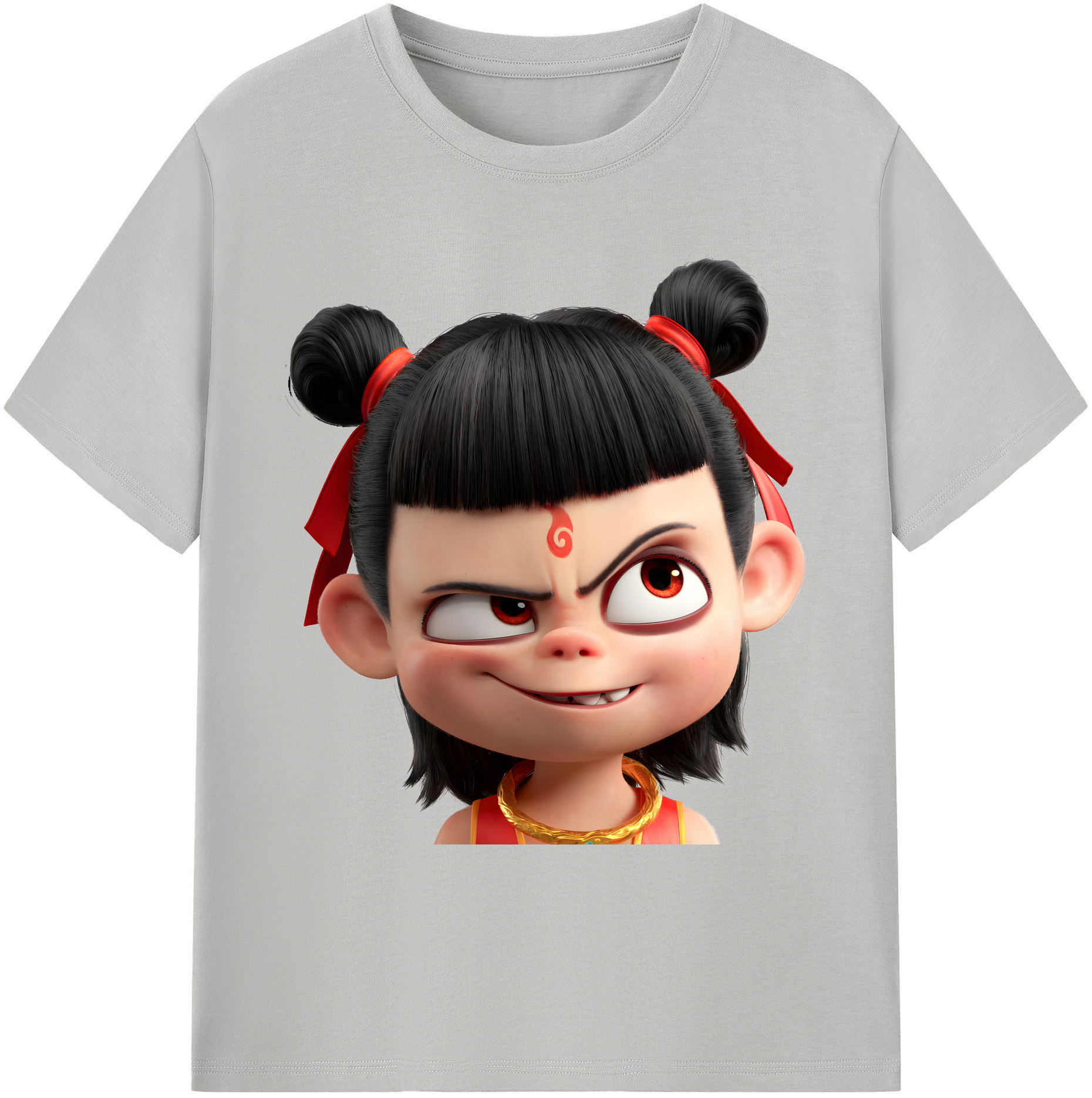 （画像用） Ne Zha 2 ナタ 魔童の大暴れ 綿100％ メンズ半袖Tシャツ｜肌触りやわらか＆通気性