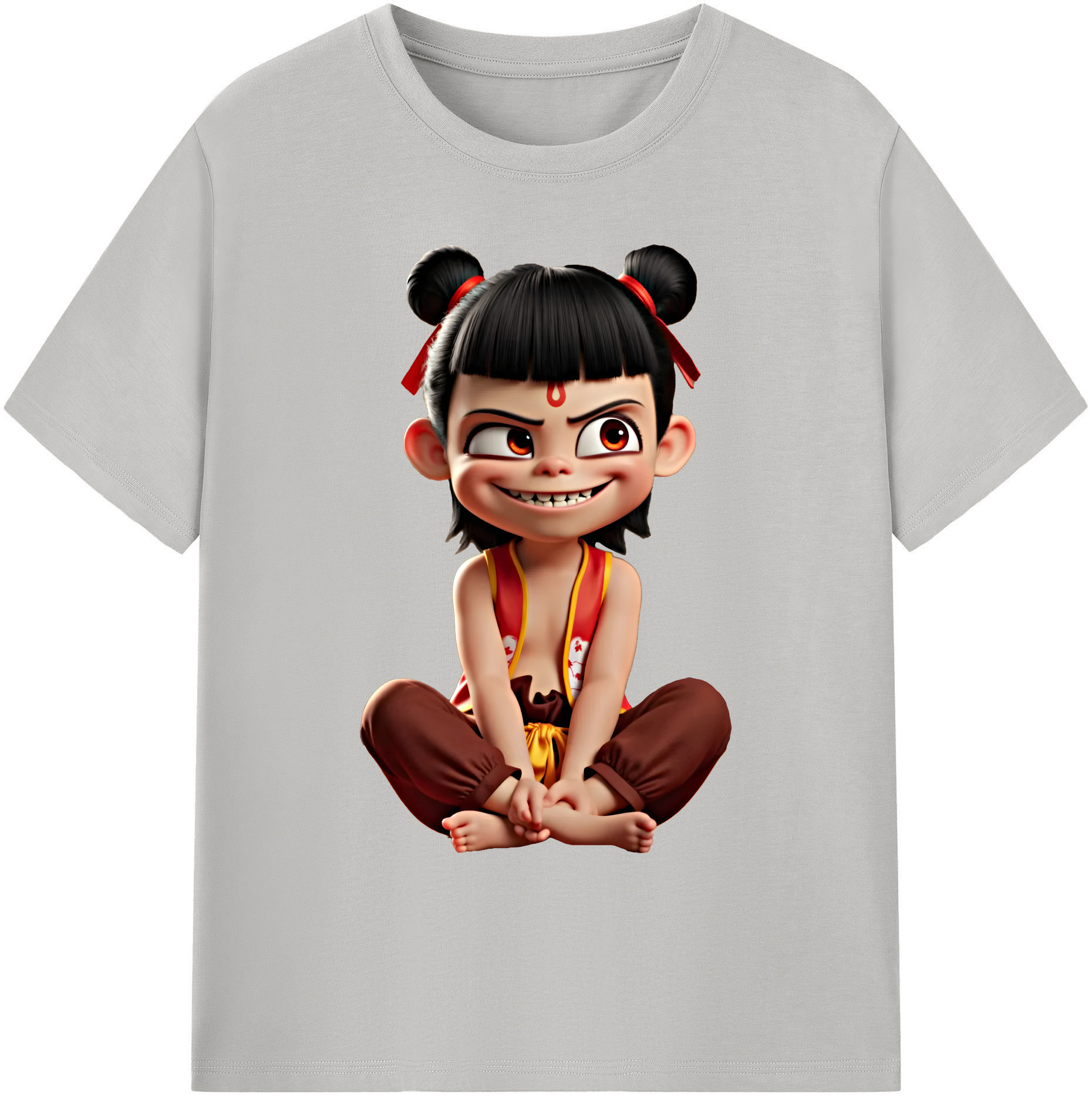 （画像用） Ne Zha 2 ナタ 魔童の大暴れ 綿100％ メンズ半袖Tシャツ｜肌触りやわらか＆通気性