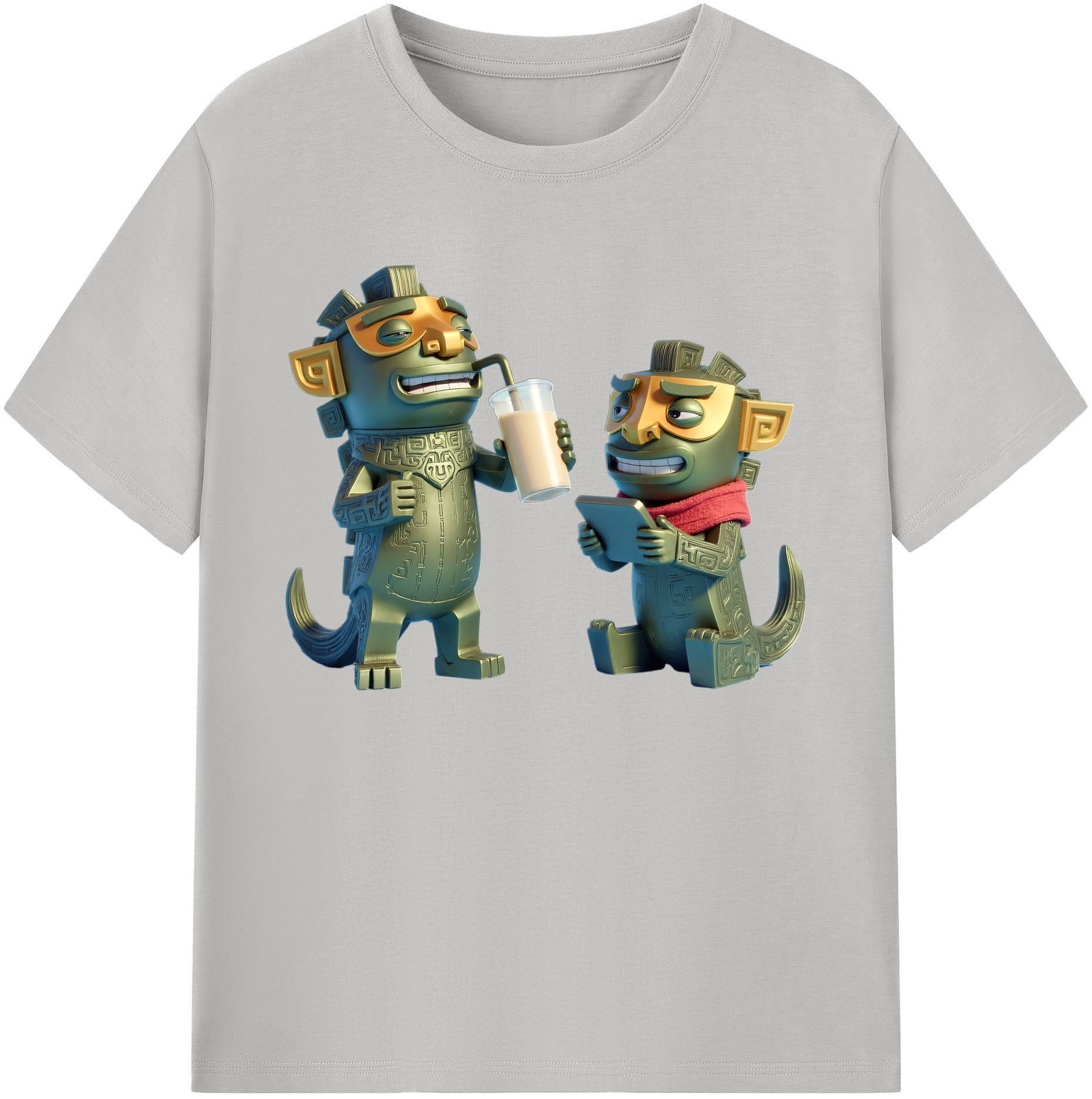 （画像用） Ne Zha 2 ナタ 魔童の大暴れ 綿100％ メンズ半袖Tシャツ｜肌触りやわらか＆通気性