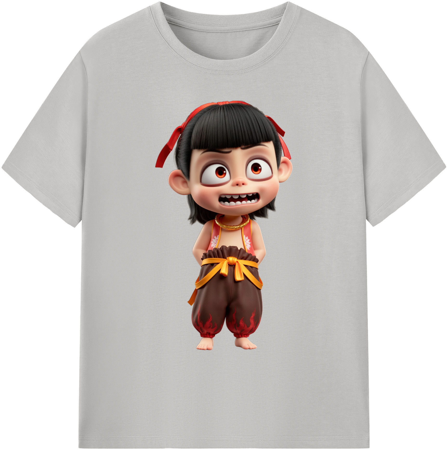（画像用） Ne Zha 2 ナタ 魔童の大暴れ 綿100％ メンズ半袖Tシャツ｜肌触りやわらか＆通気性