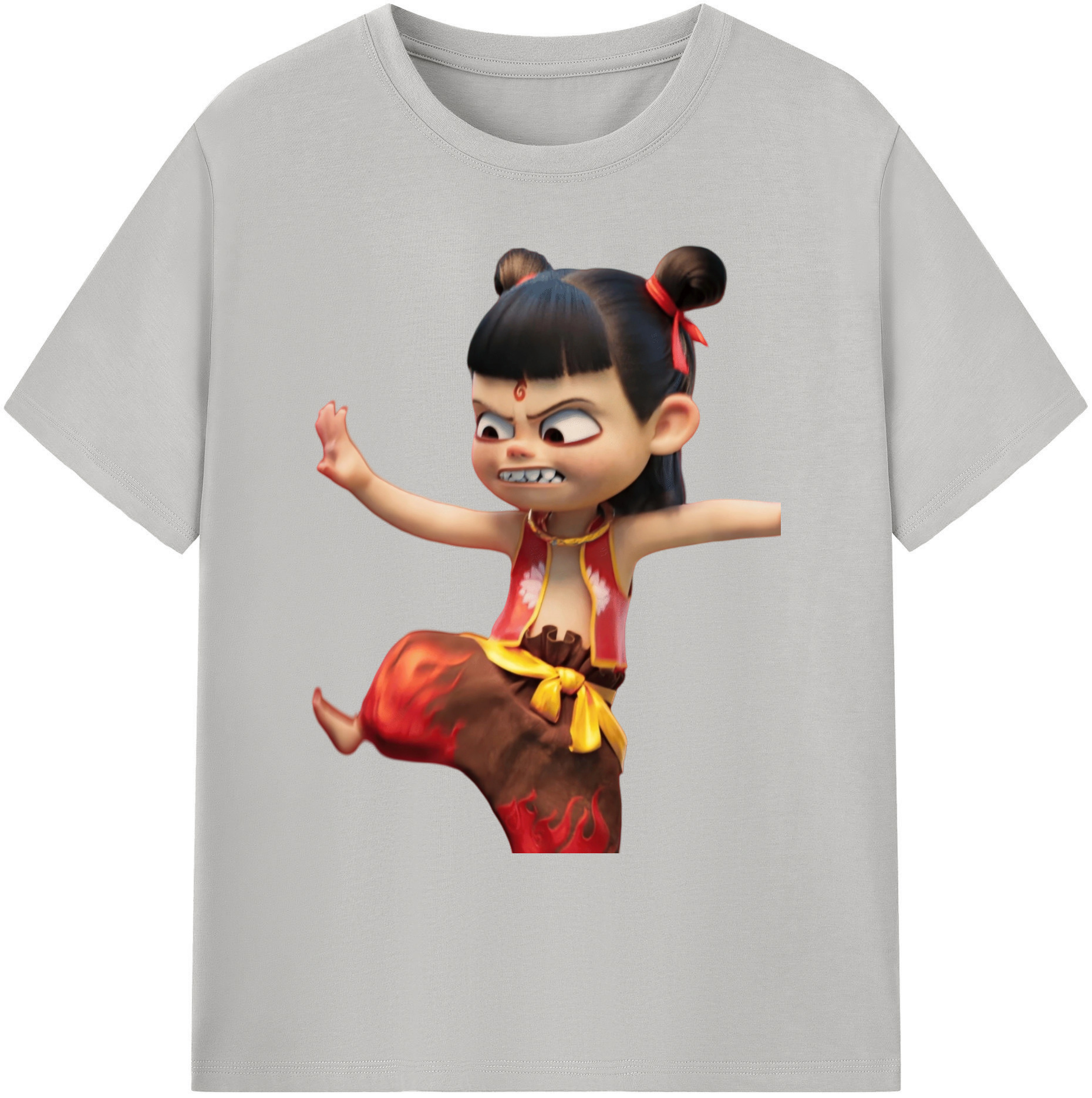 （画像用） Ne Zha 2 ナタ 魔童の大暴れ 綿100％ メンズ半袖Tシャツ｜肌触りやわらか＆通気性