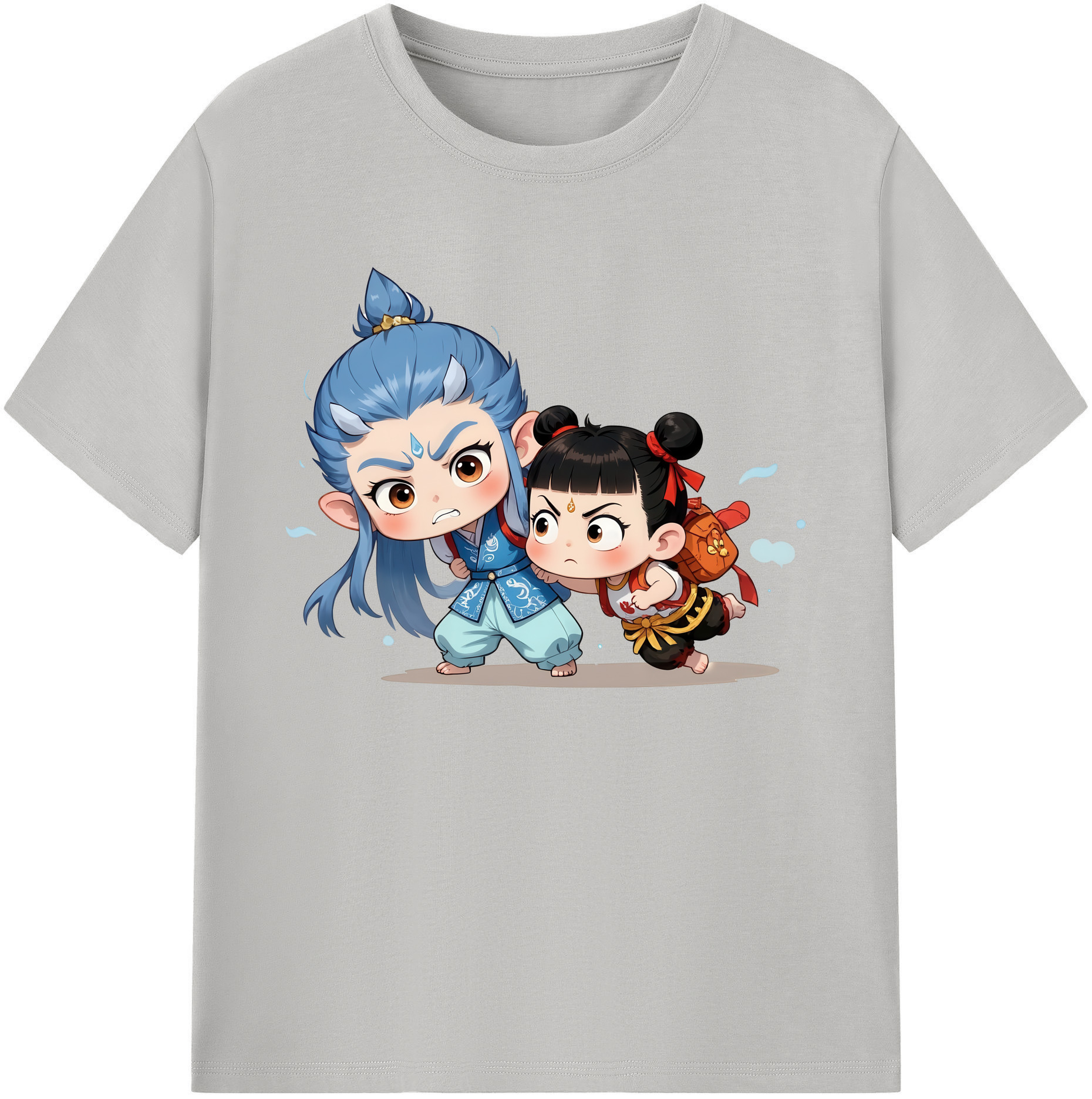 （画像用） Ne Zha 2 ナタ 魔童の大暴れ 綿100％ メンズ半袖Tシャツ｜肌触りやわらか＆通気性