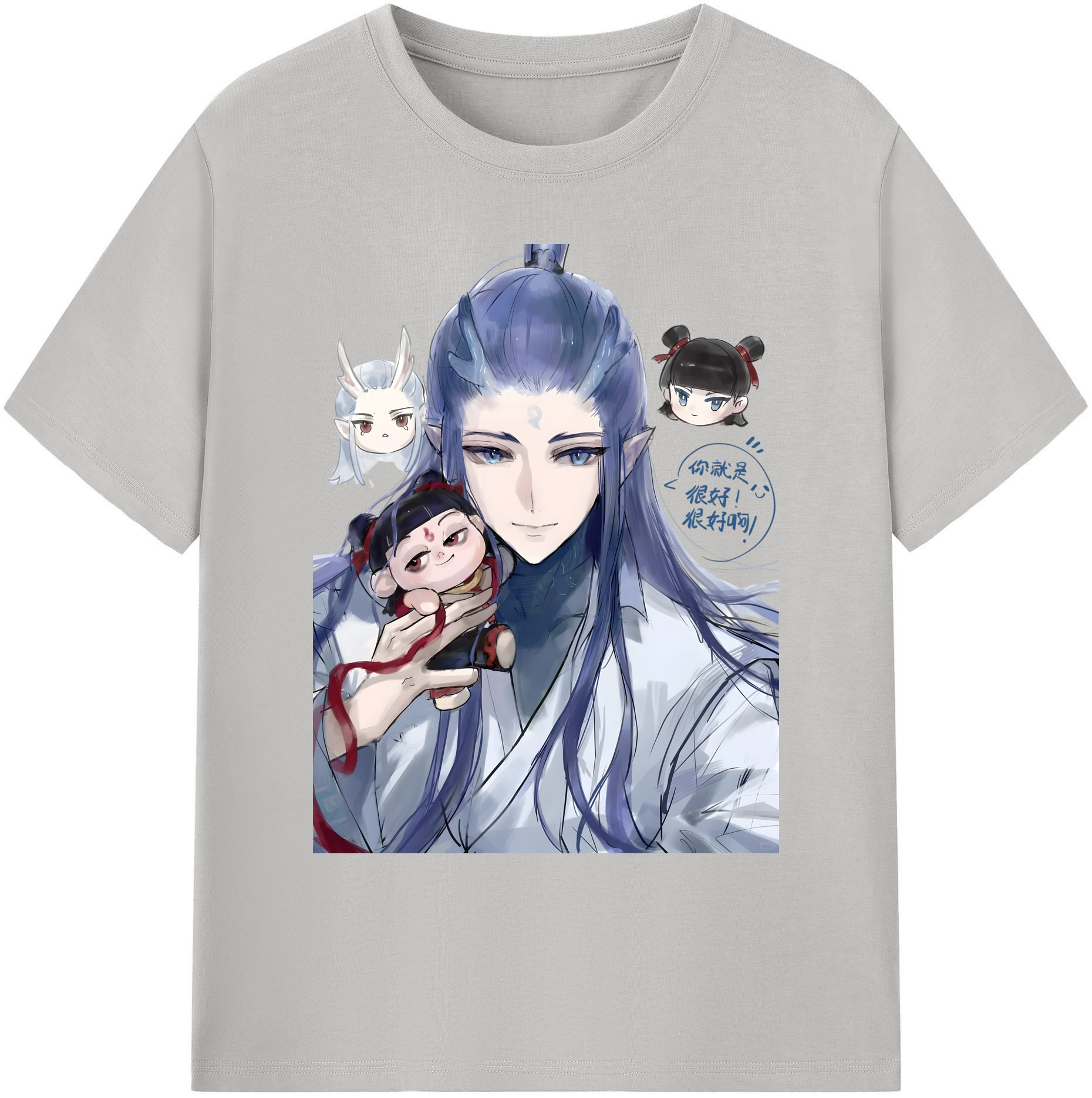（画像用） Ne Zha 2 ナタ 魔童の大暴れ 綿100％ メンズ半袖Tシャツ｜肌触りやわらか＆通気性