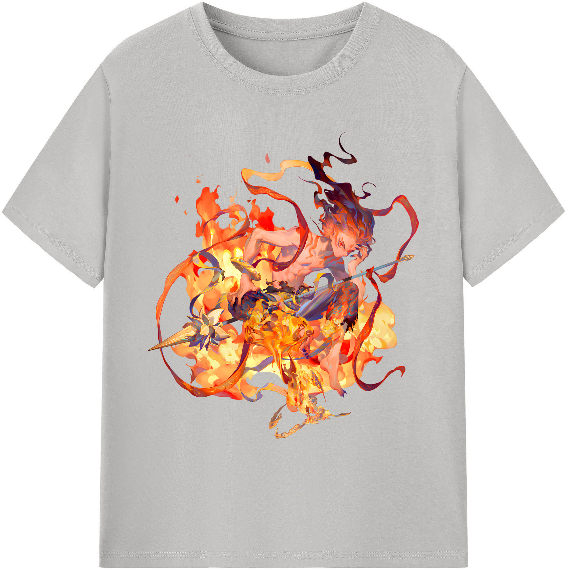 （画像用） Ne Zha 2 ナタ 魔童の大暴れ 綿100％ メンズ半袖Tシャツ｜肌触りやわらか＆通気性