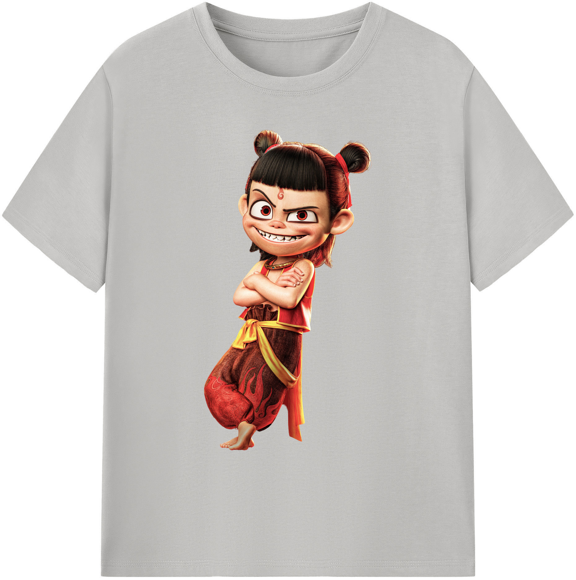 （画像用） Ne Zha 2 ナタ 魔童の大暴れ 綿100％ メンズ半袖Tシャツ｜肌触りやわらか＆通気性