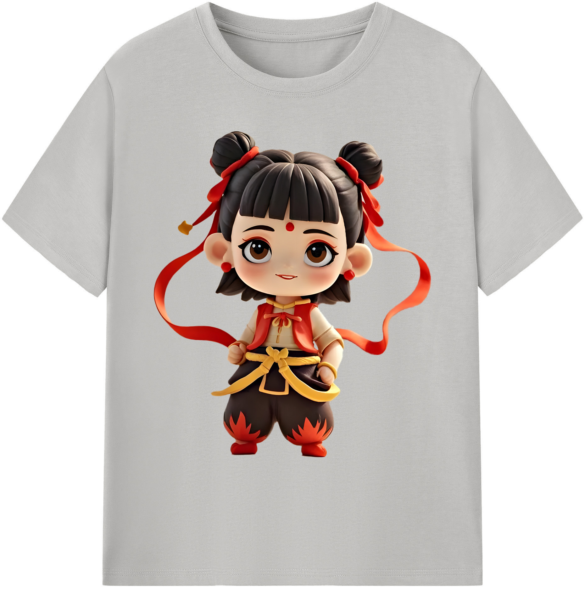 （画像用） Ne Zha 2 ナタ 魔童の大暴れ 綿100％ メンズ半袖Tシャツ｜肌触りやわらか＆通気性