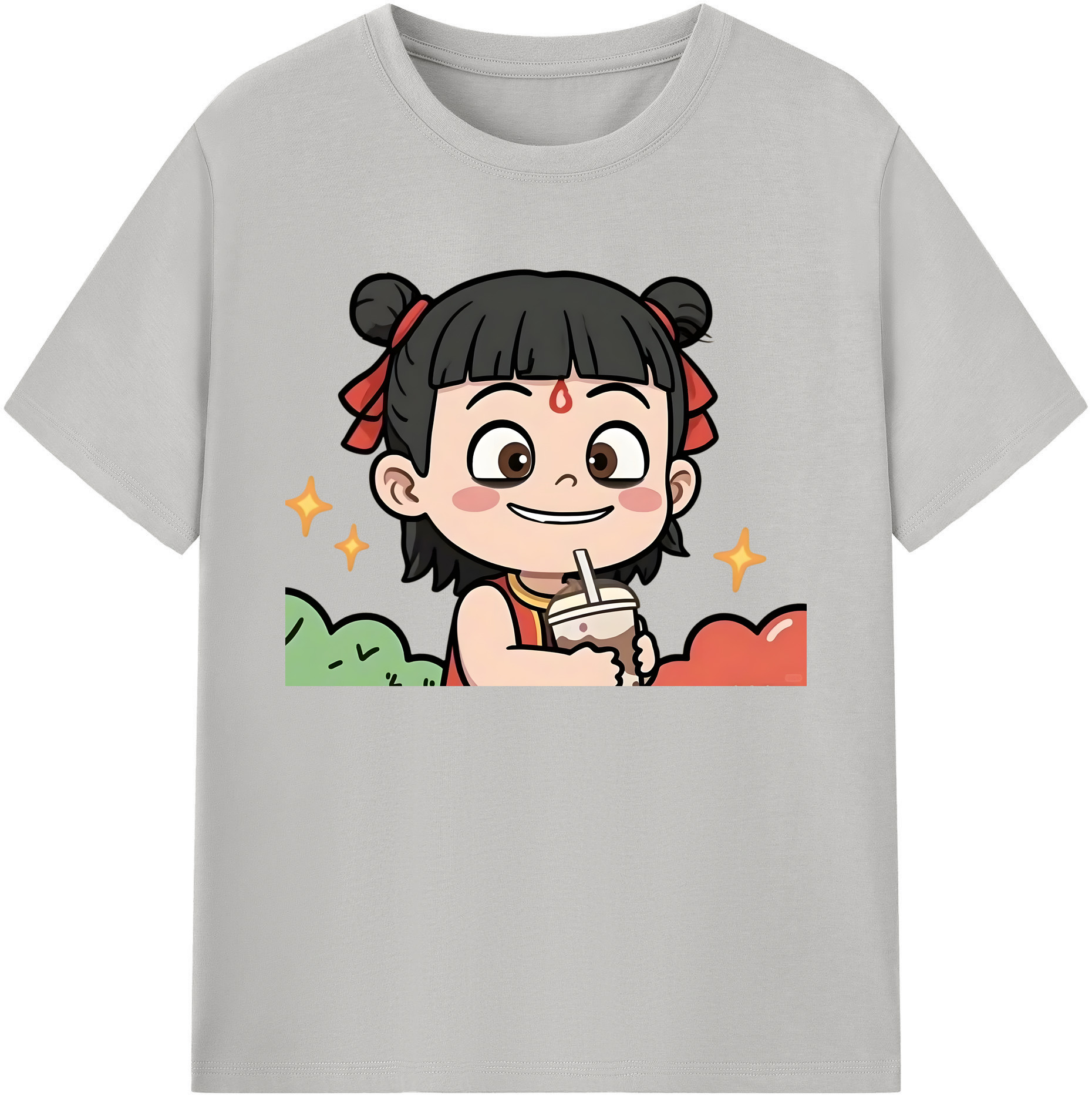 （画像用） Ne Zha 2 ナタ 魔童の大暴れ 綿100％ メンズ半袖Tシャツ｜肌触りやわらか＆通気性