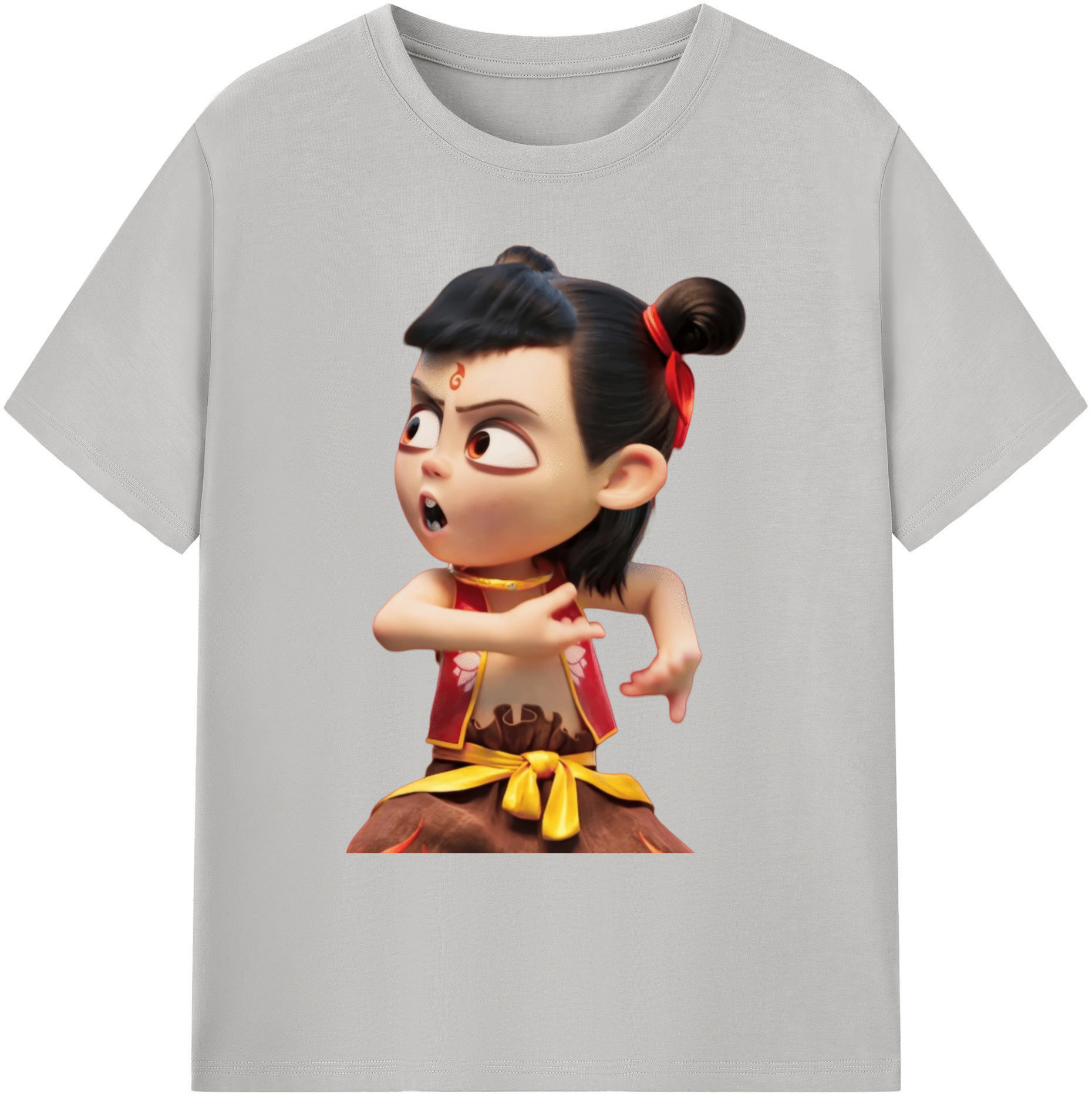 （画像用） Ne Zha 2 ナタ 魔童の大暴れ 綿100％ メンズ半袖Tシャツ｜肌触りやわらか＆通気性