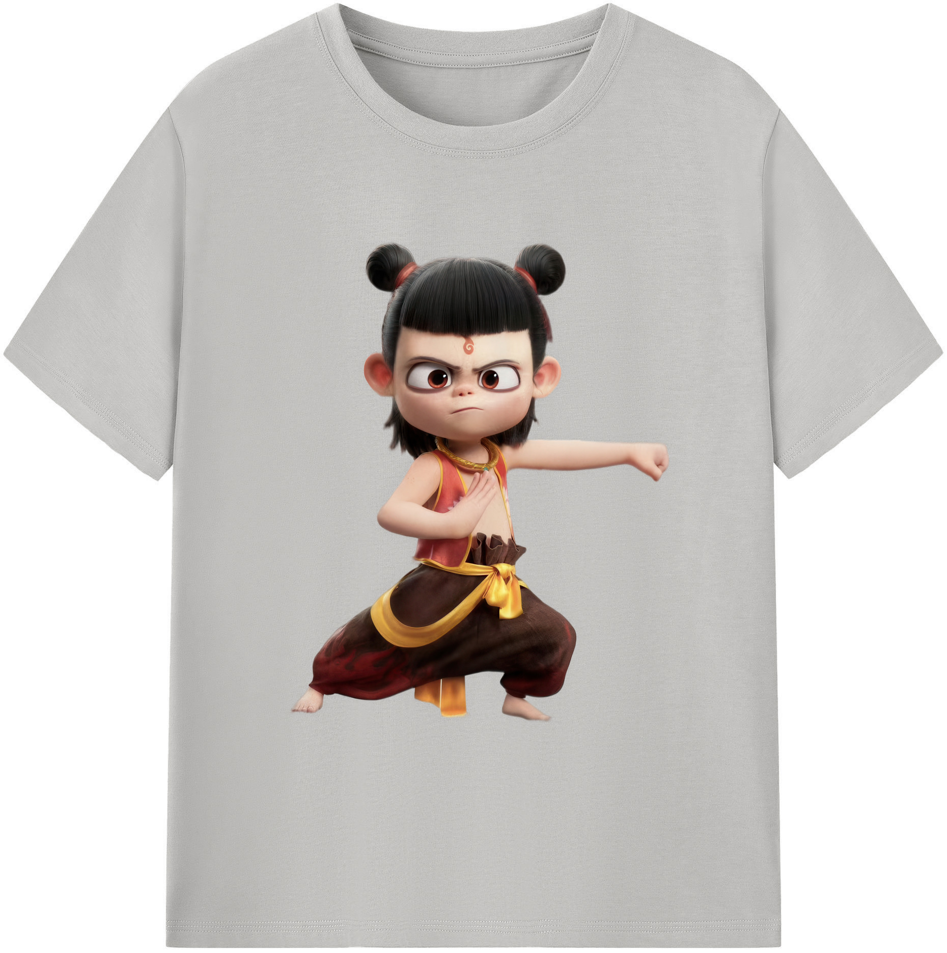 （画像用） Ne Zha 2 ナタ 魔童の大暴れ 綿100％ メンズ半袖Tシャツ｜肌触りやわらか＆通気性