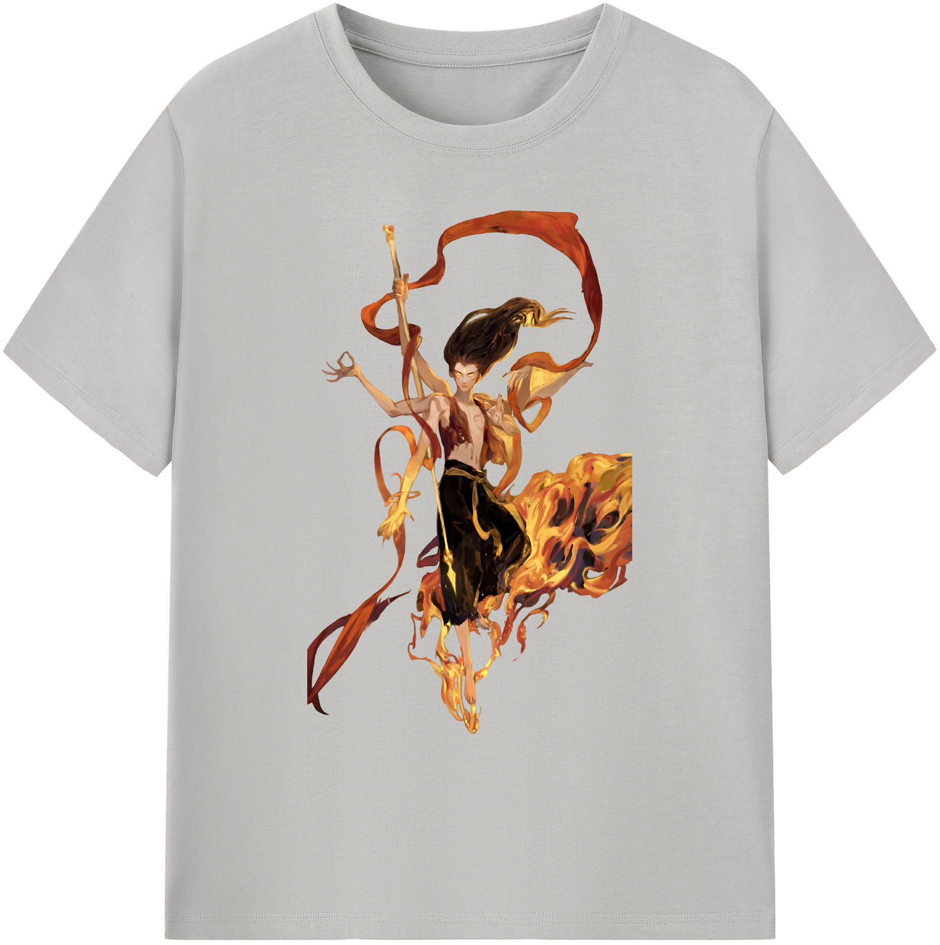 （画像用） Ne Zha 2 ナタ 魔童の大暴れ 綿100％ メンズ半袖Tシャツ｜肌触りやわらか＆通気性